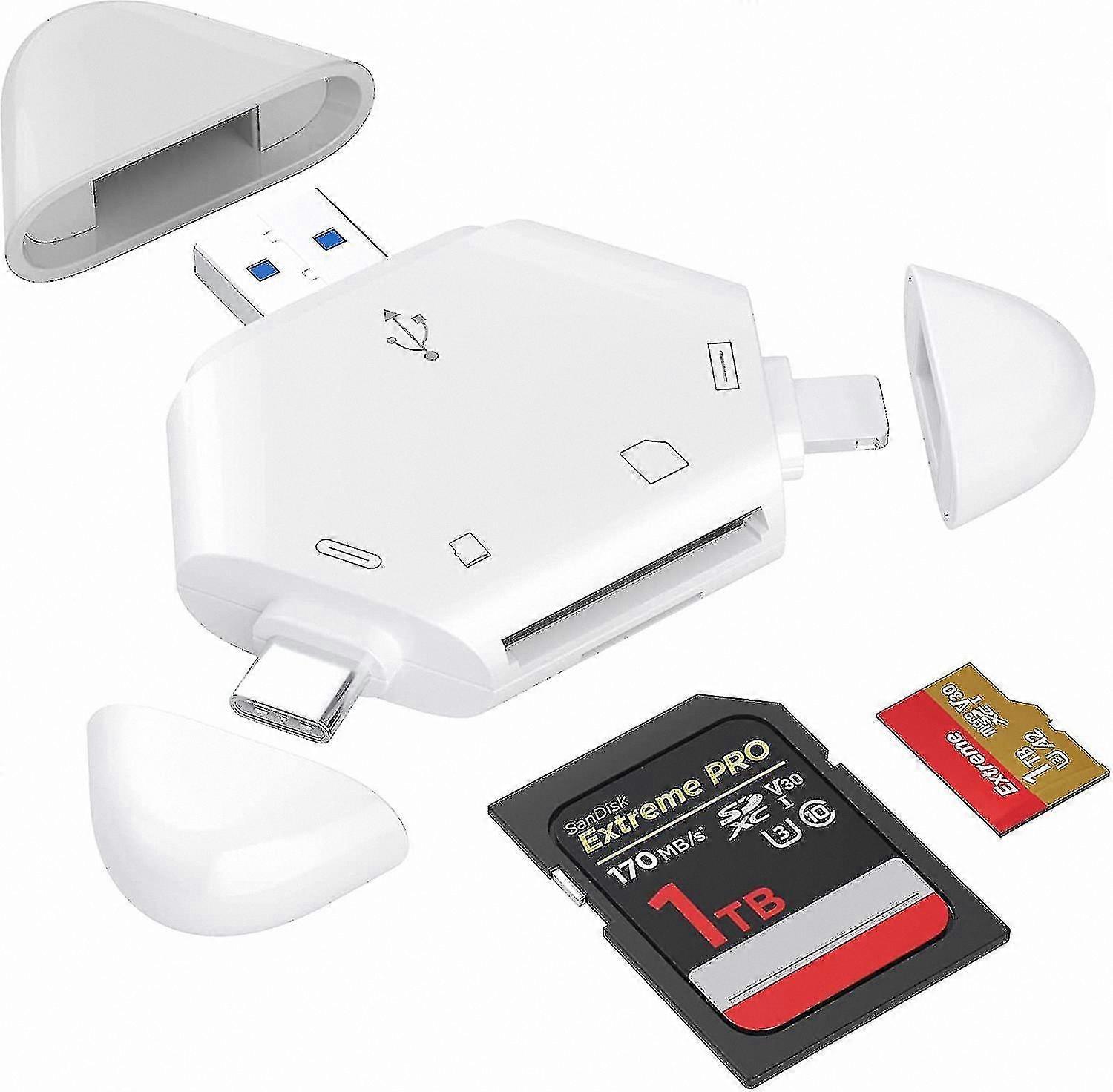 Micro SD Card Reader with Magnetic Cap, Triangular Design, USB C and USB A Adapter for , , MacBook, and Trail Camera Use