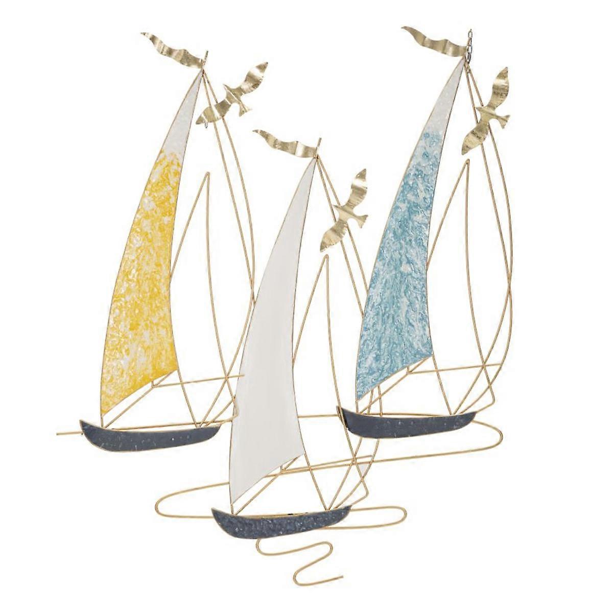Decorazione in Metallo 3D Barche 3, Multicolore, Metallo, 78,7x3,8x97,8 cm