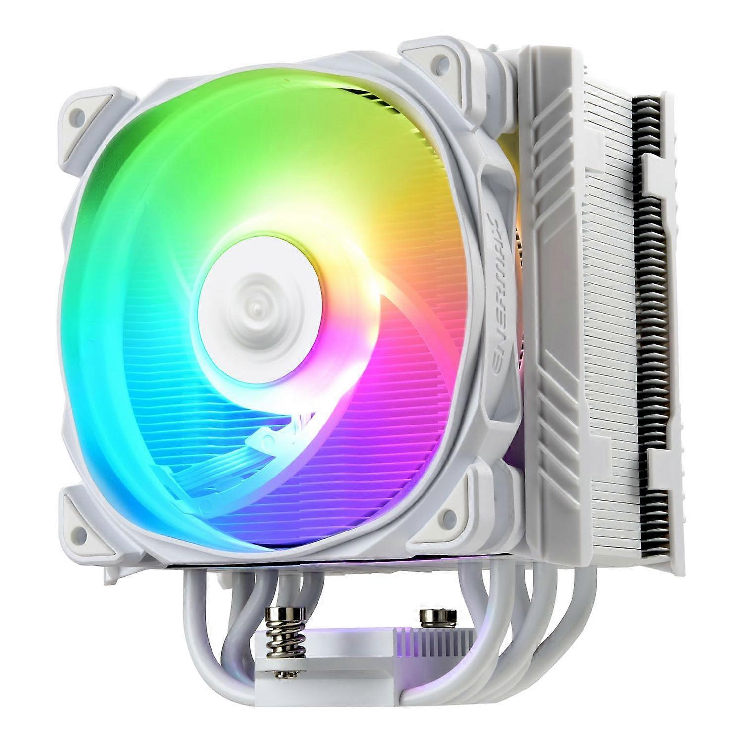 CPU Cooler 12cm White, 120mm, 12V, 15dB, Metal, Desktop, Server, 4Pin, Pressure Fan, Quiet