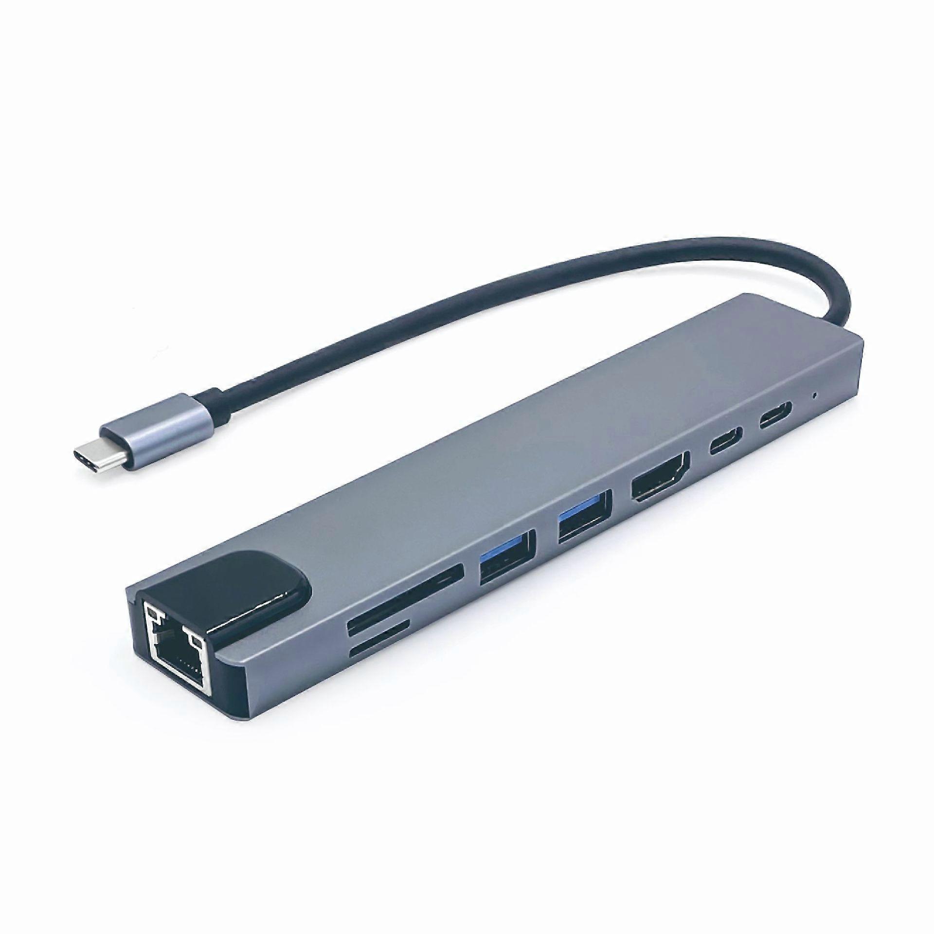 Type C eight-in-one docking station usb transfer network port 100M network card reader multi-function network hub