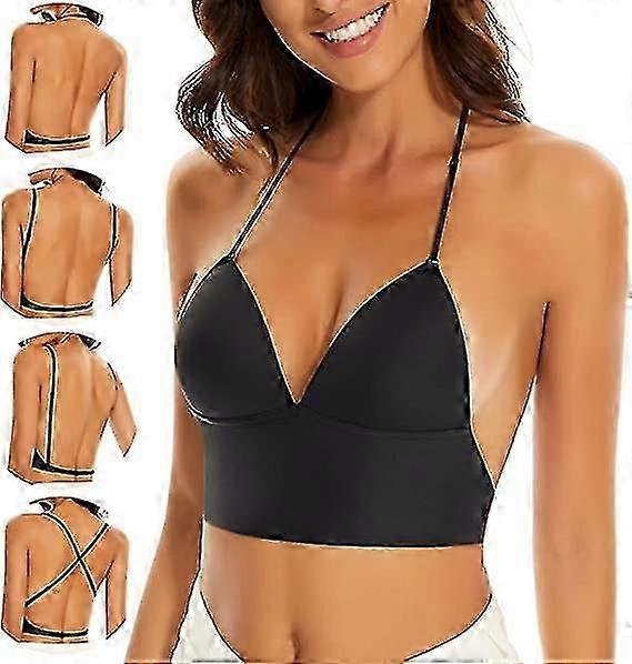 Wire Free Backless Bras for Women - Seamless Low Back Bralette Comfortable Support