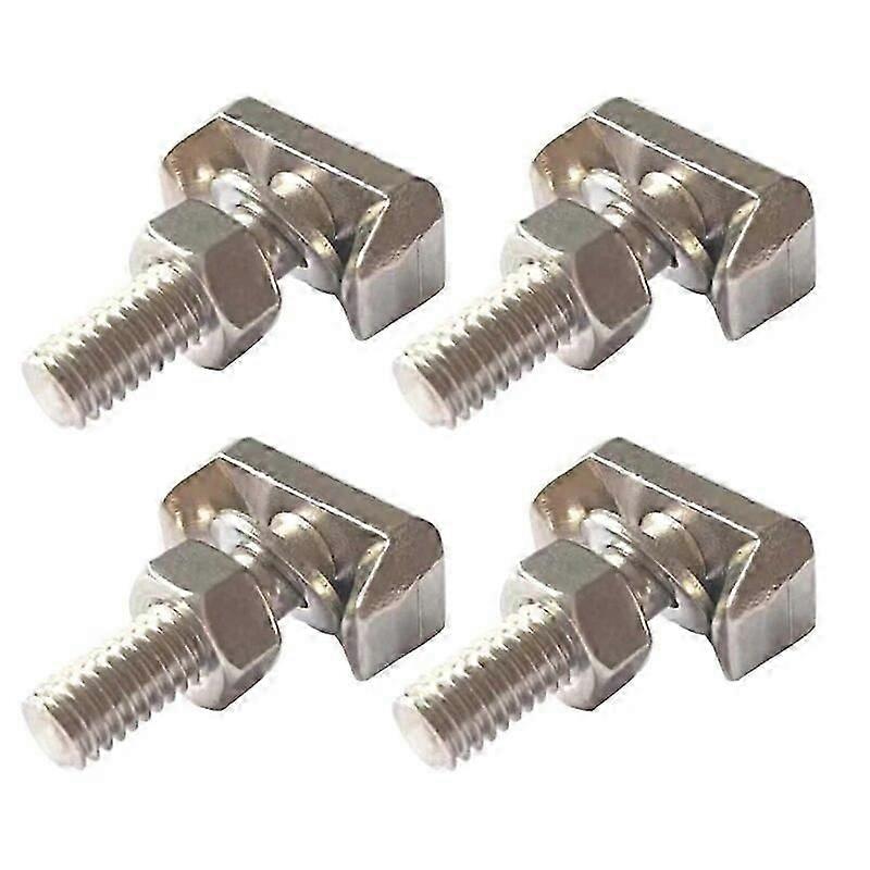 4-Piece M6 Thread Car Battery Cable Terminal Connector Set with T-Bolt and Hardware