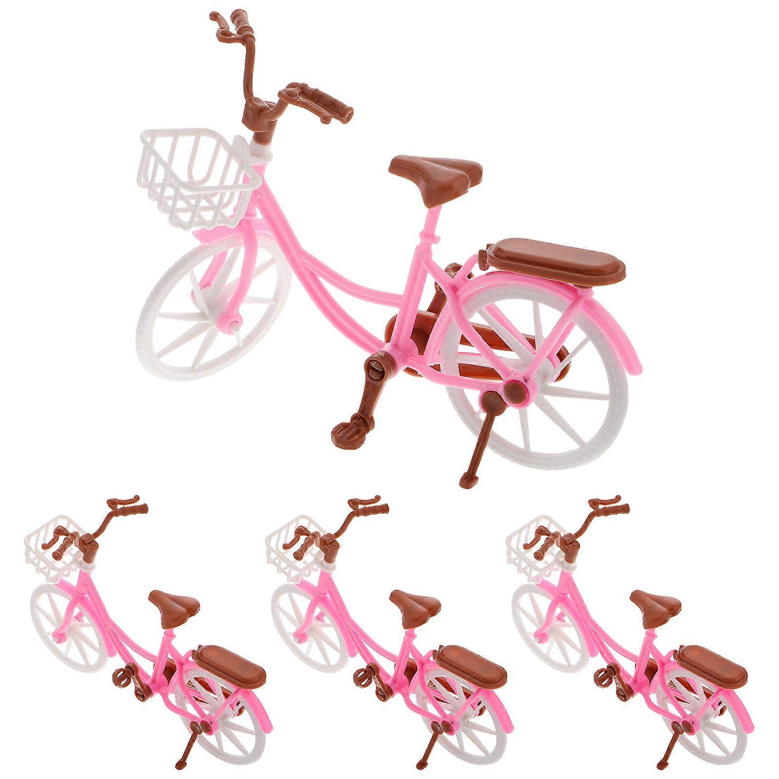 Decorative Miniature Bike Model 4Pcs Retro Bicycle Ornaments For Dollhouse Setting And Home Decoration Realistic Design