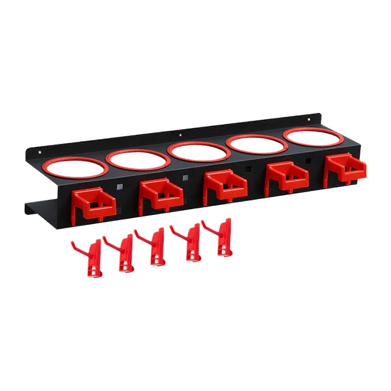 Spray Bottle Holder - Garage Bottle Storage Rack, Wall-Mount Organizer, 10-Slot, Plastic and Metal Construction, Black