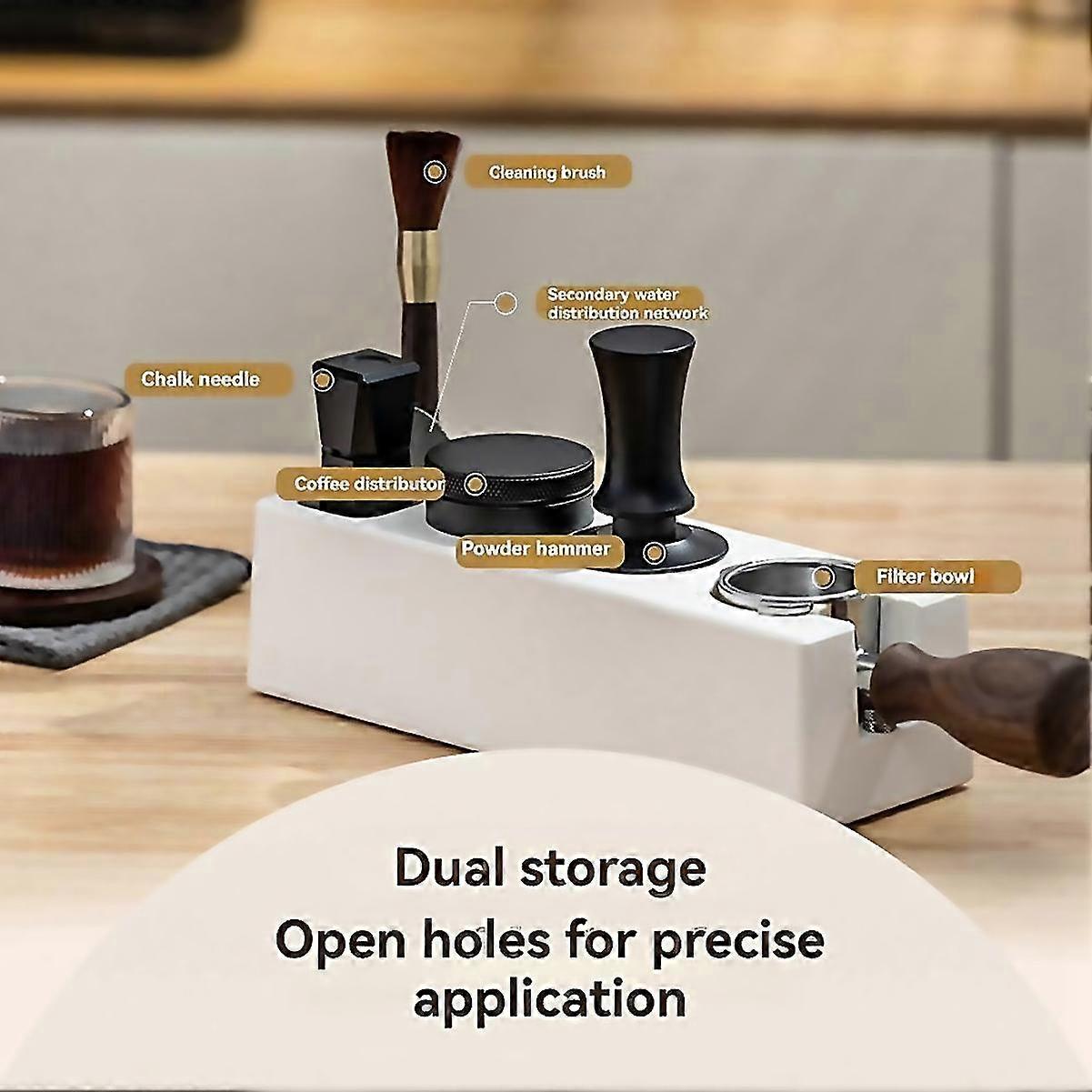 Für 5158mm ABS Kaffee Filter Tamper Halter Kaffee Knock Box Weiß