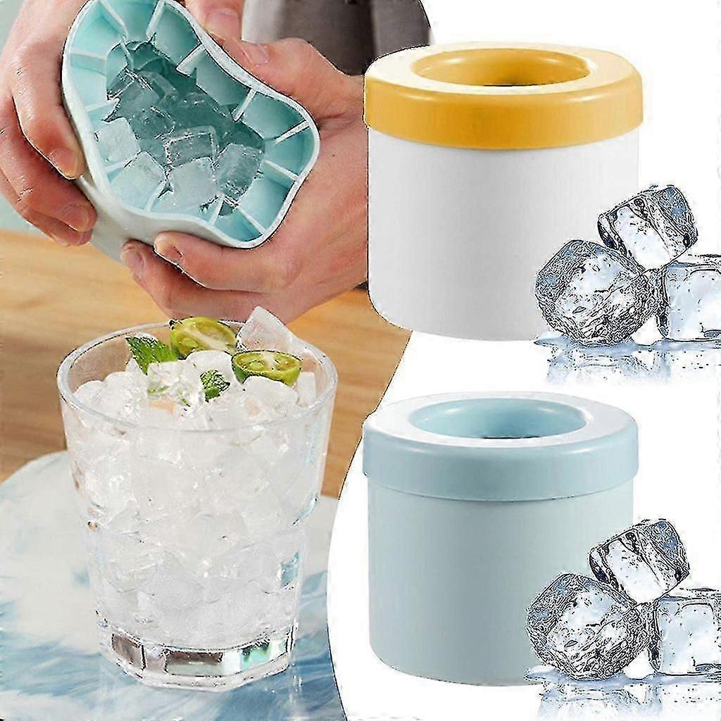 2x cylindrical ice tray silicone ice maker cup