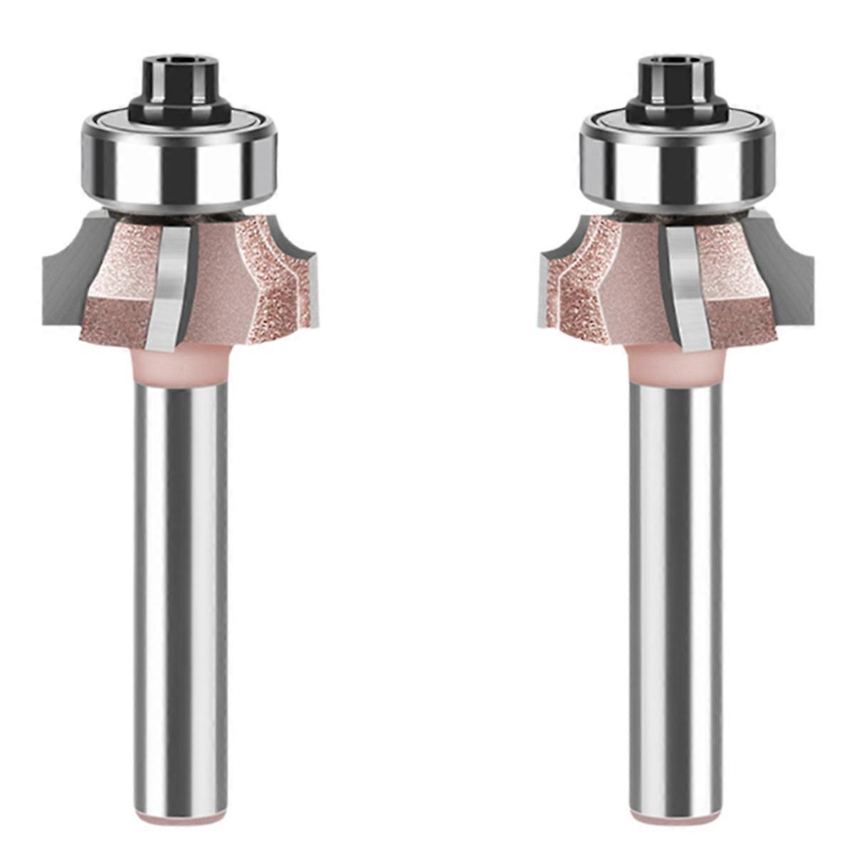 6mm Shank High Quality 4 Slot Router Set Forward and Reverse Woodworking Router R2 Trimming Tool 2 Piece Set
