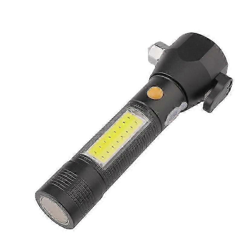 Torch Flashlight Multifunctional Vehicle Fire Power Torch C0b Work Light Emergency Safety Hammer