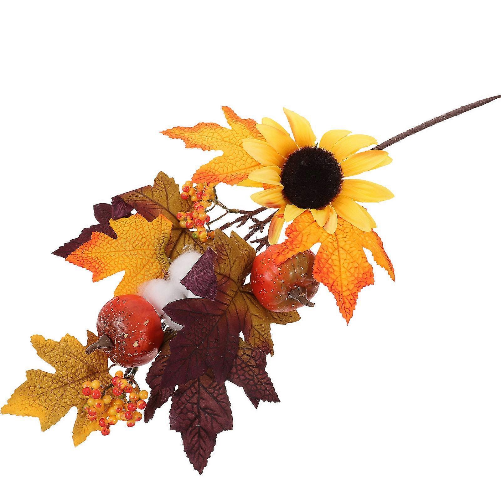 Fall Harvest Swag for Front Door Autumn Decorative Pumpkin Maple Leaf Swag