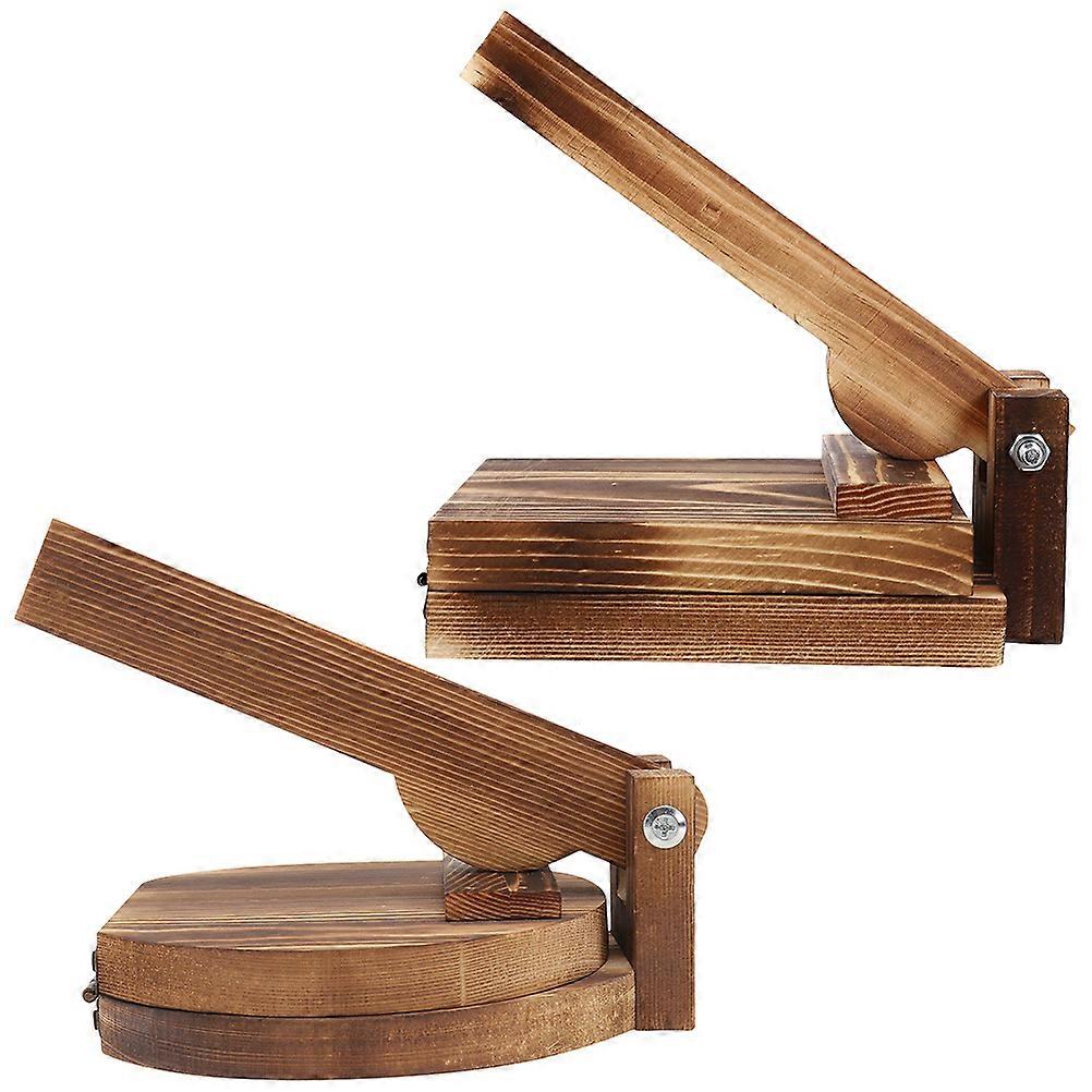 Retro Design Wooden Dumpling Wrapper Pressing Tool For Beginners Light Brown Round Shape Noodle Making 2Pcs