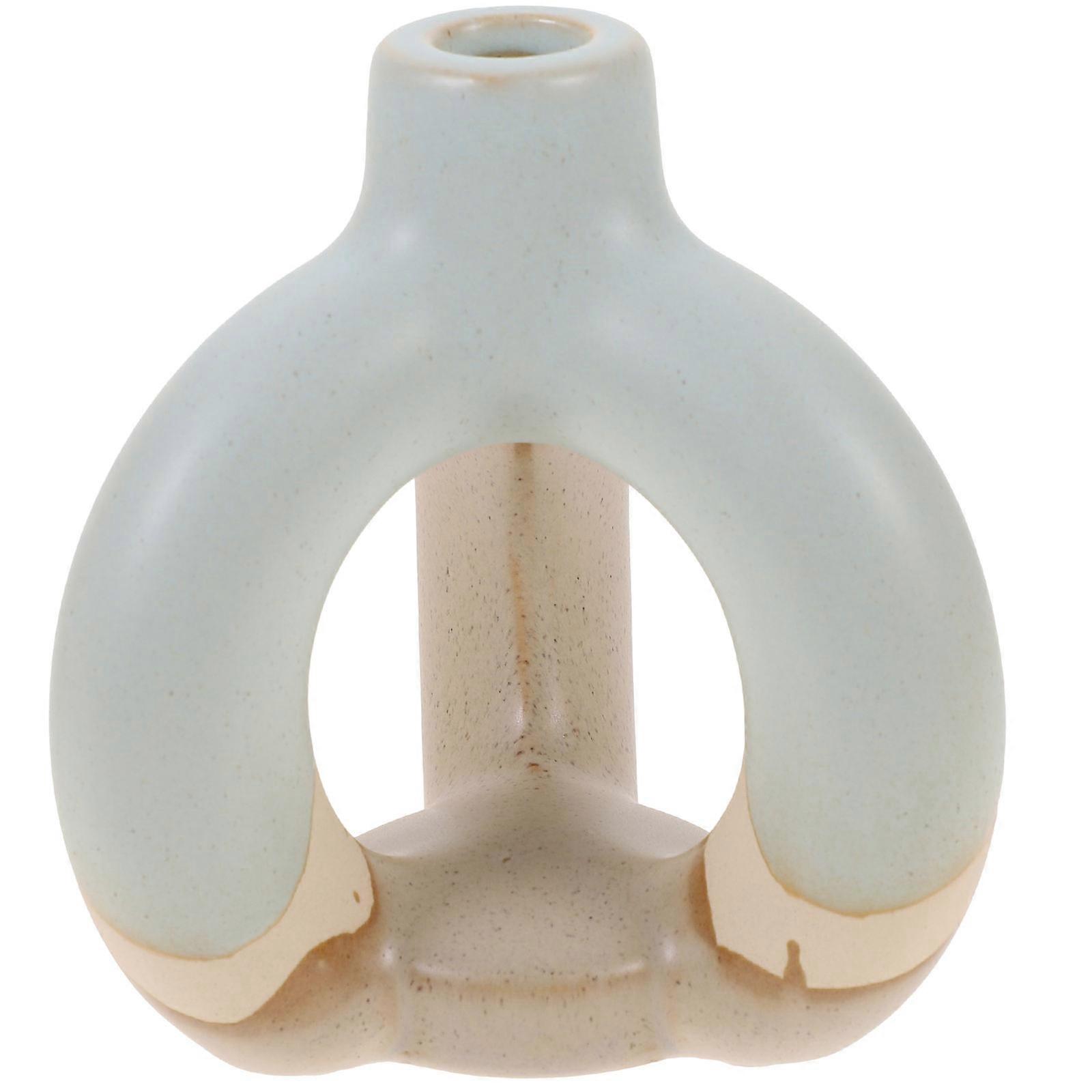 Retro Style Ceramic Candlestick Holder Candle Burning Stand For Bedroom 1 Set