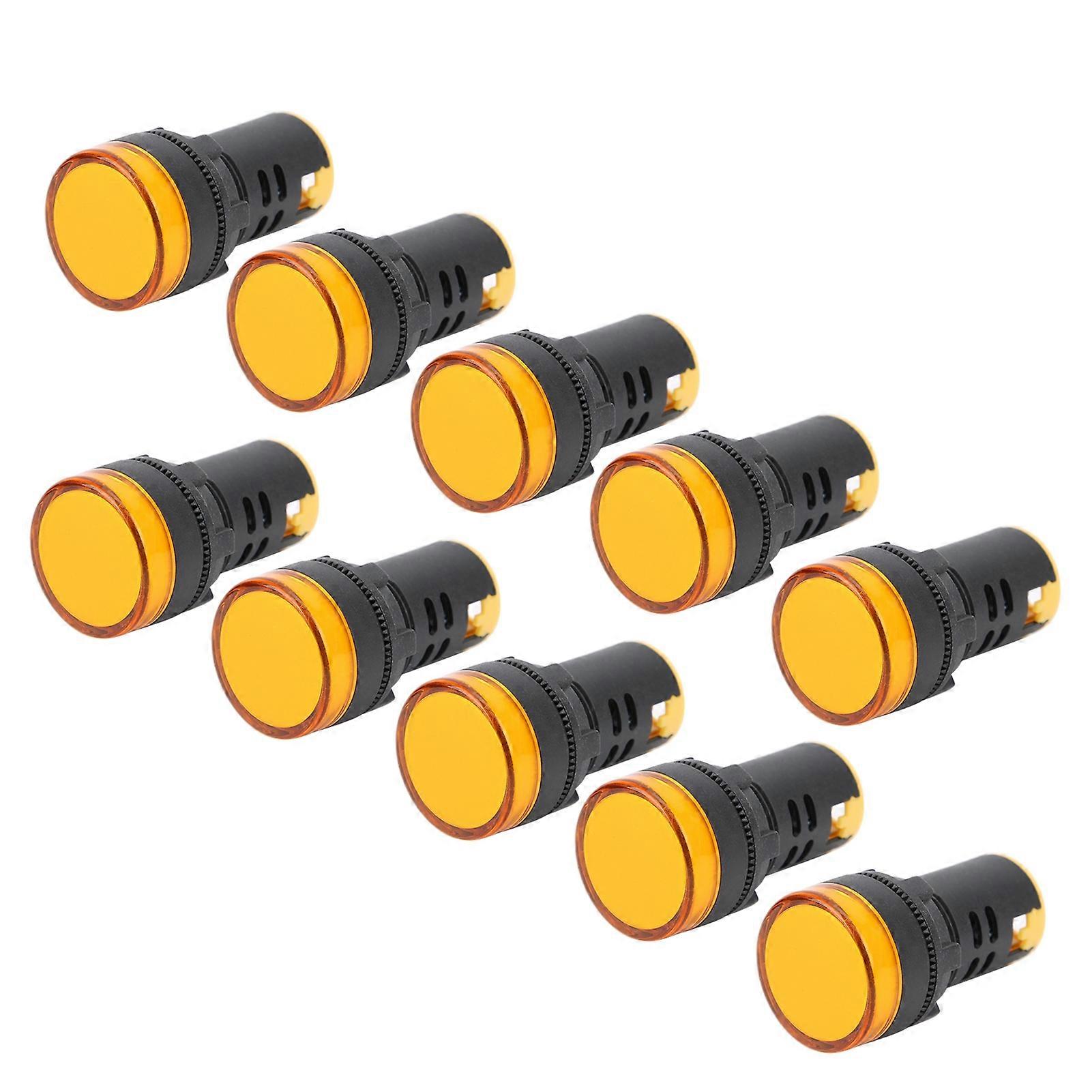 10PCS AD16-22DS Yellow LED Indicator Light AC/DC 24V 22mm