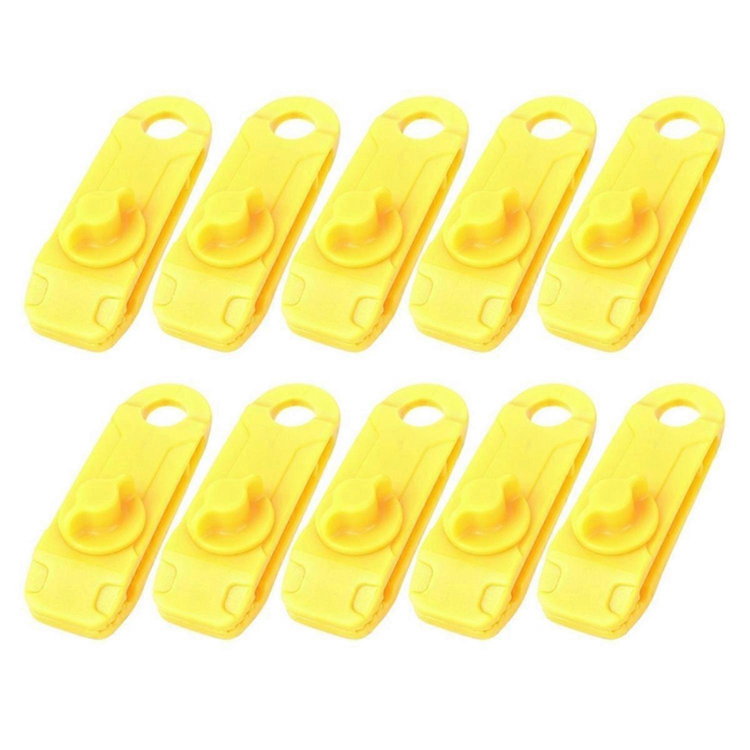 10pcs Outdoor Camping Tent Windproof Reusable Fixing Yellow