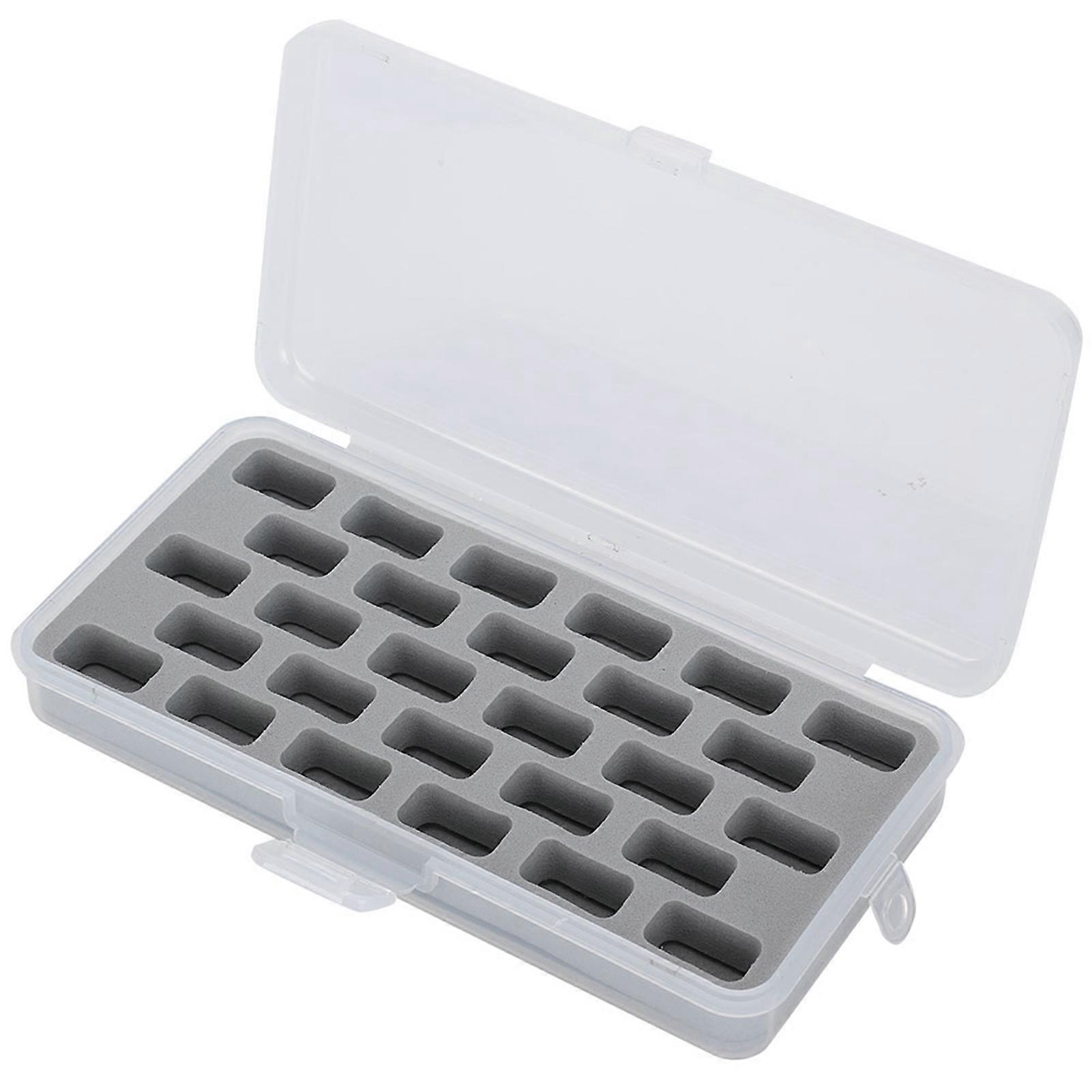 28 Slots Empty Spools Box Plastic Thread Storage Cover Bobbin Organizer for Sewing Machine