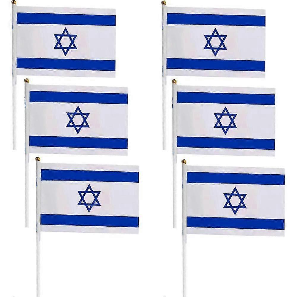 Small Flag of Israel Hand Waving Flags with Plastic Flagpoles Activ GXJ
