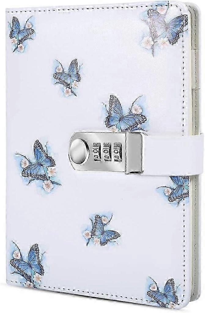 A5 creative password diary with lock, imitation leather diary with password lock password notebook with lock diary diary (style 1)