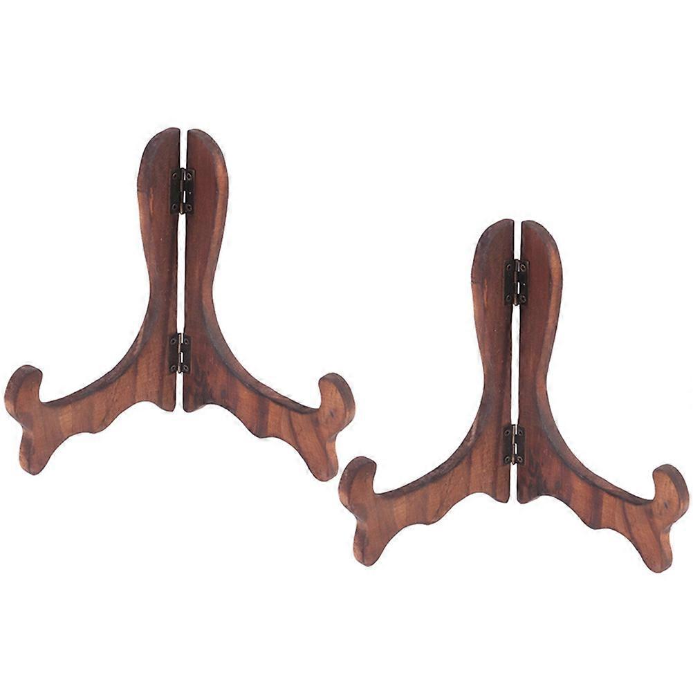 Wooden Plate Display Stand for Decor 8Pcs Dish Easel Rack Holder