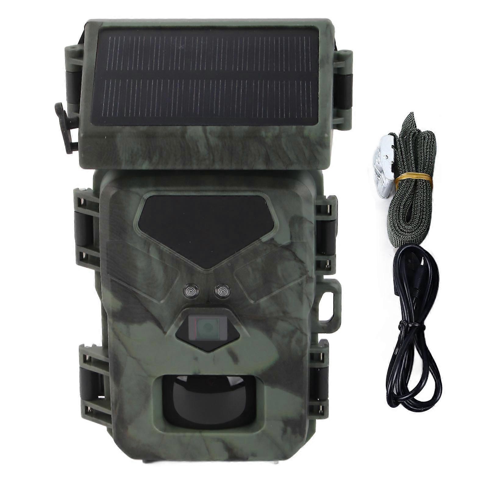 Caméra de surveillance des cerfs à énergie solaire, vision nocturne infrarouge, étanche, HD, pour la surveillance de la faune en extérieur