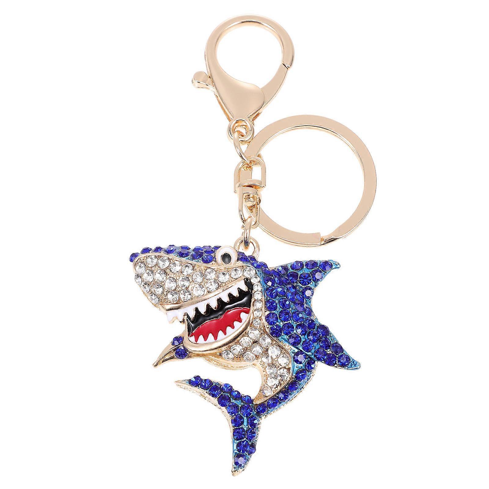 Shark Rhinestone Key Chain for Bag Pendant Hanging Ornament