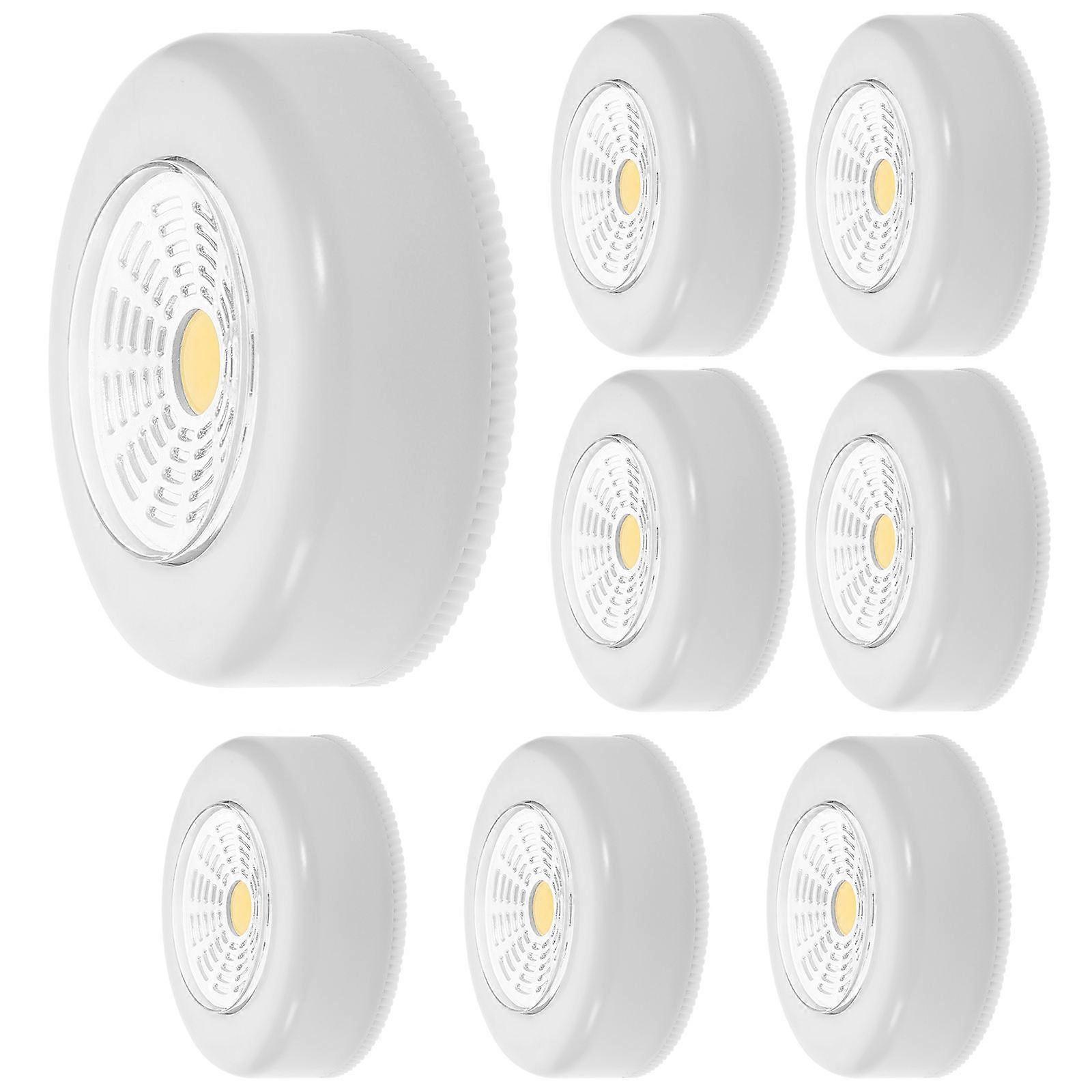 Portable Night Light Touch Lamp for Indoor Lighting White Abs with Battery Powered Function 8Pcs