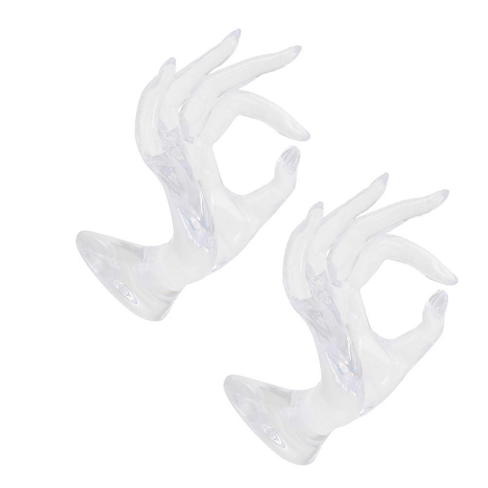Ring Holder Stand Ring Display Countertop Display Plastic Transparent for Jewelry Owners 2Pcs