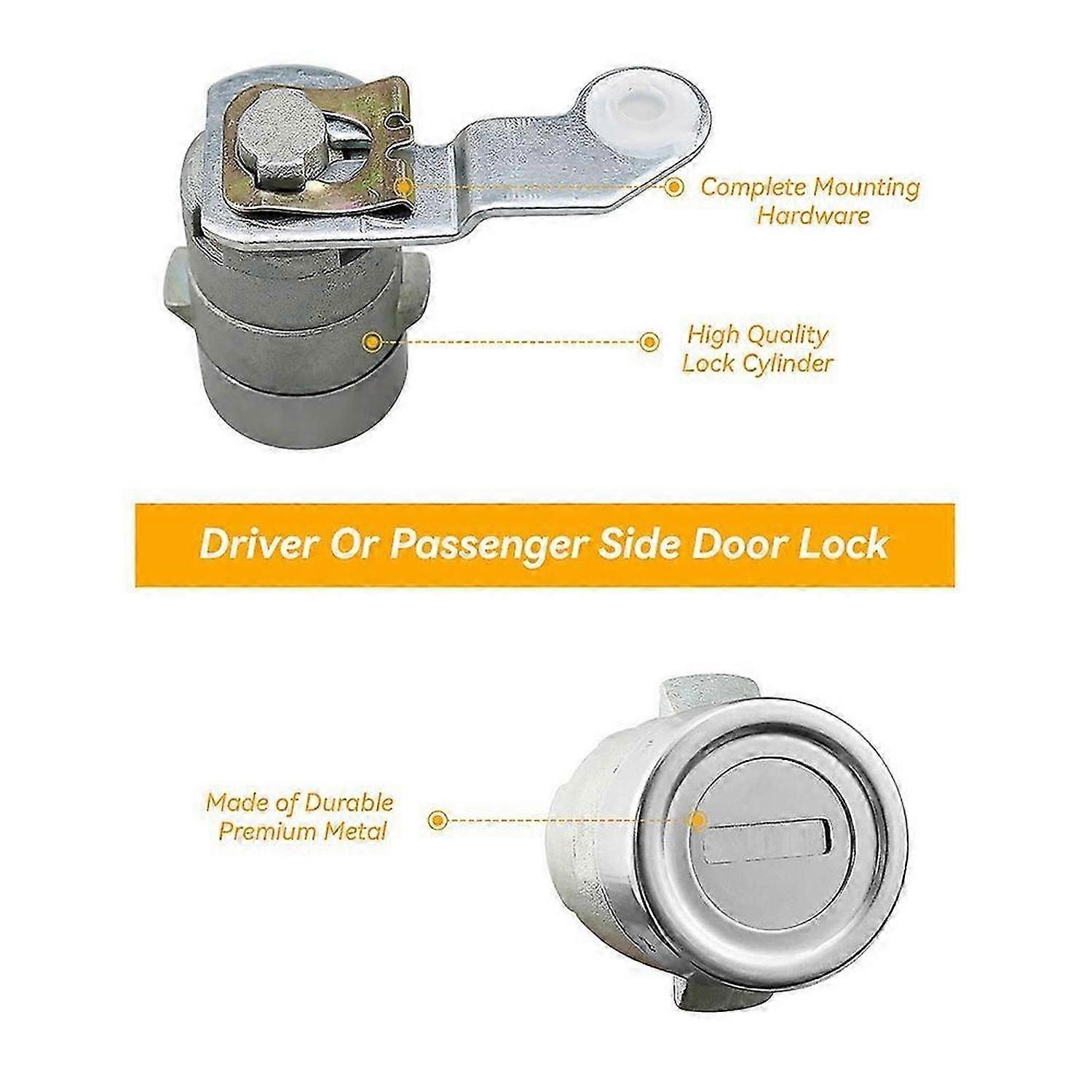 Driver and Passenger Door Locks with Key 15298924, for Cadillac