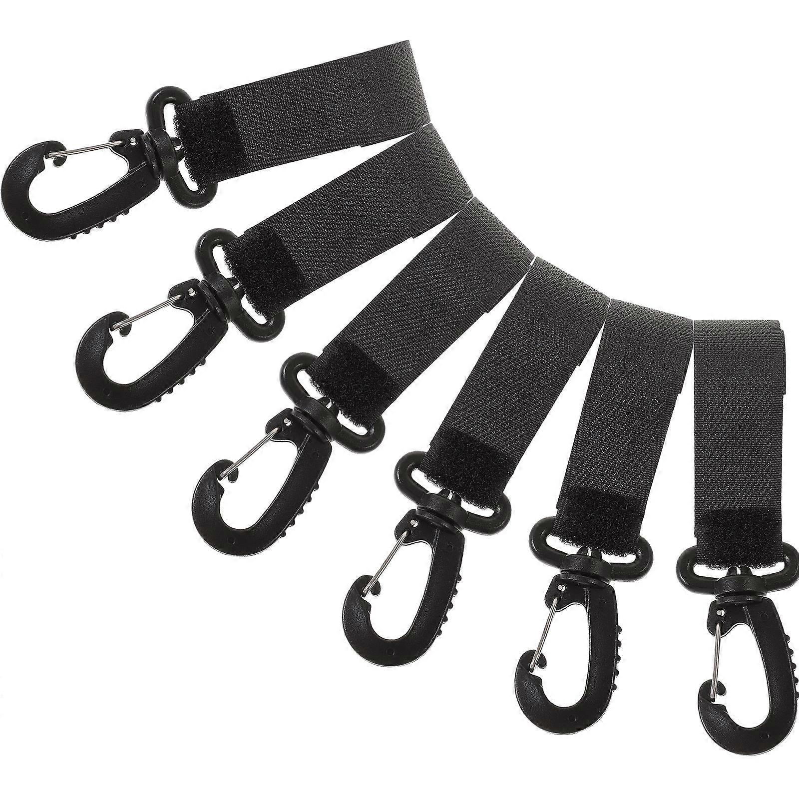 Stroller Hanging Hooks Baby Stroller Accessories Shopping with Baby Plastic Black Rotatable 6Pcs