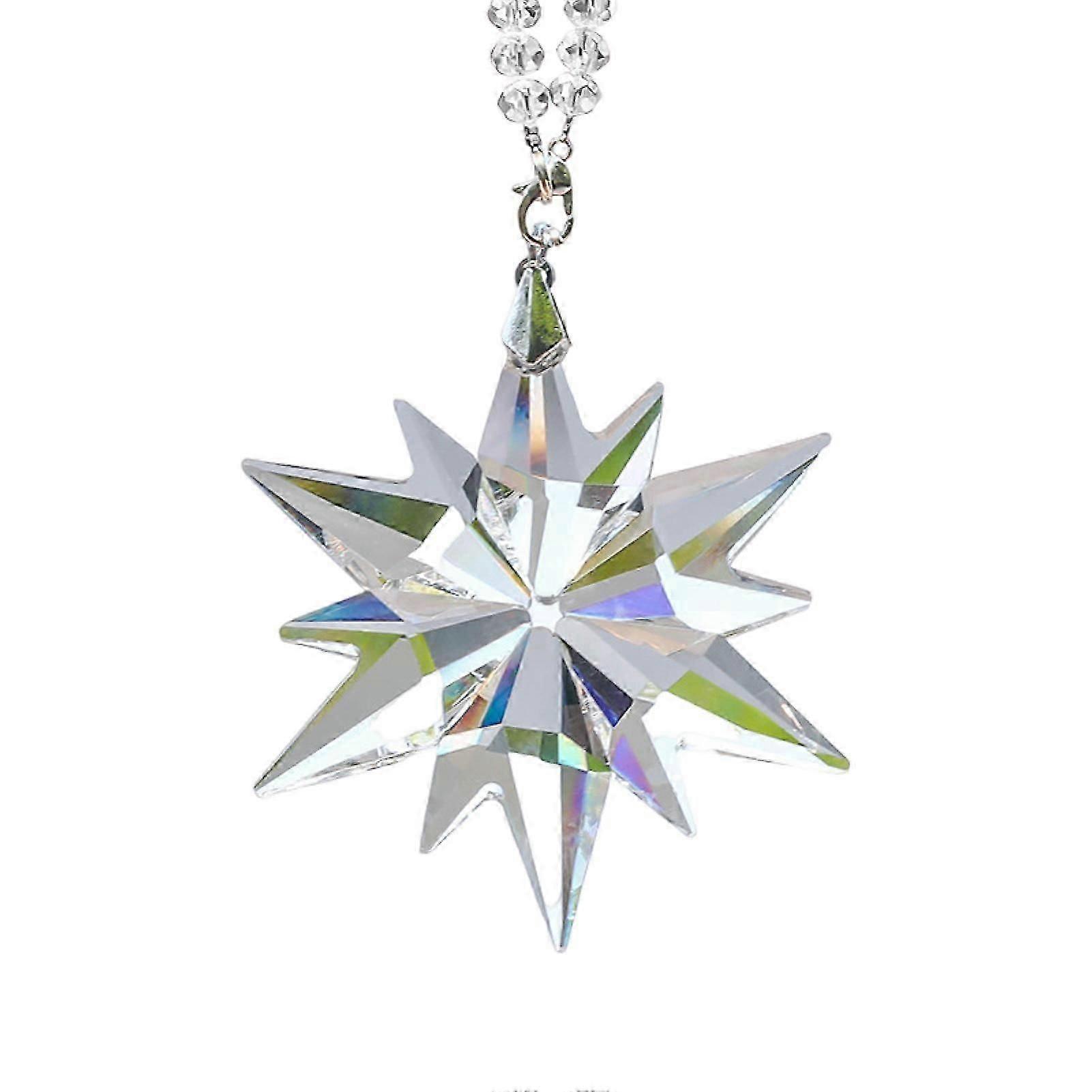 Christmas Ornaments Clear Snowflake Faux Crystal Ornaments Snowflake Sun Catcher Hanging Trim Accessories Holiday Decoration