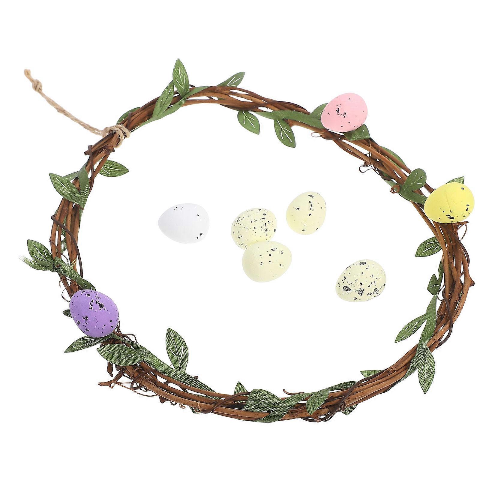Easter Wreath 3Pcs Artificial Spring Easter Egg Wreath for Door Hanging
