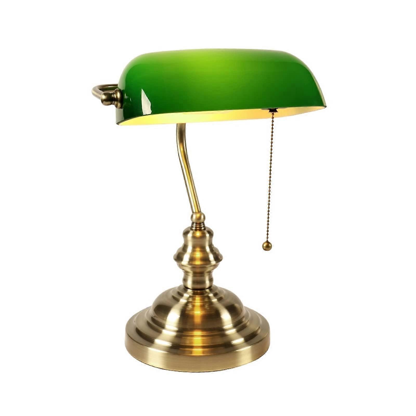Touch Lamp Desk Lamp With Switch, Green Glass Lampshade, Color Options Orange Or Green, Bedroom Study Reading Light