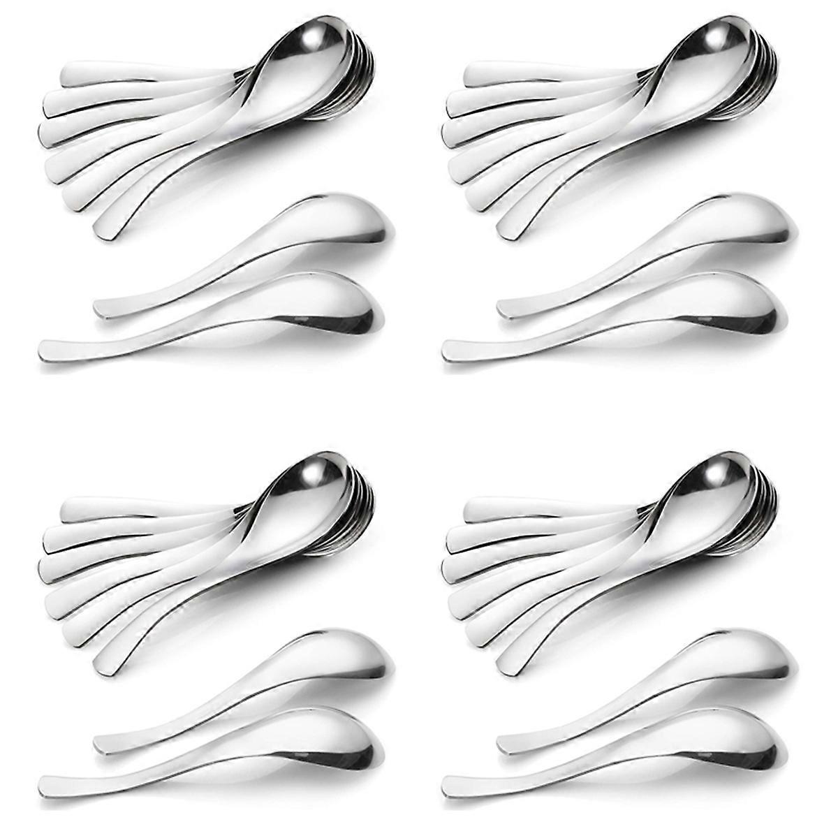 32 Pack Soup Spoons, Stainless Steel Soup Spoons, Thick Heavy-Weight Table Spoons