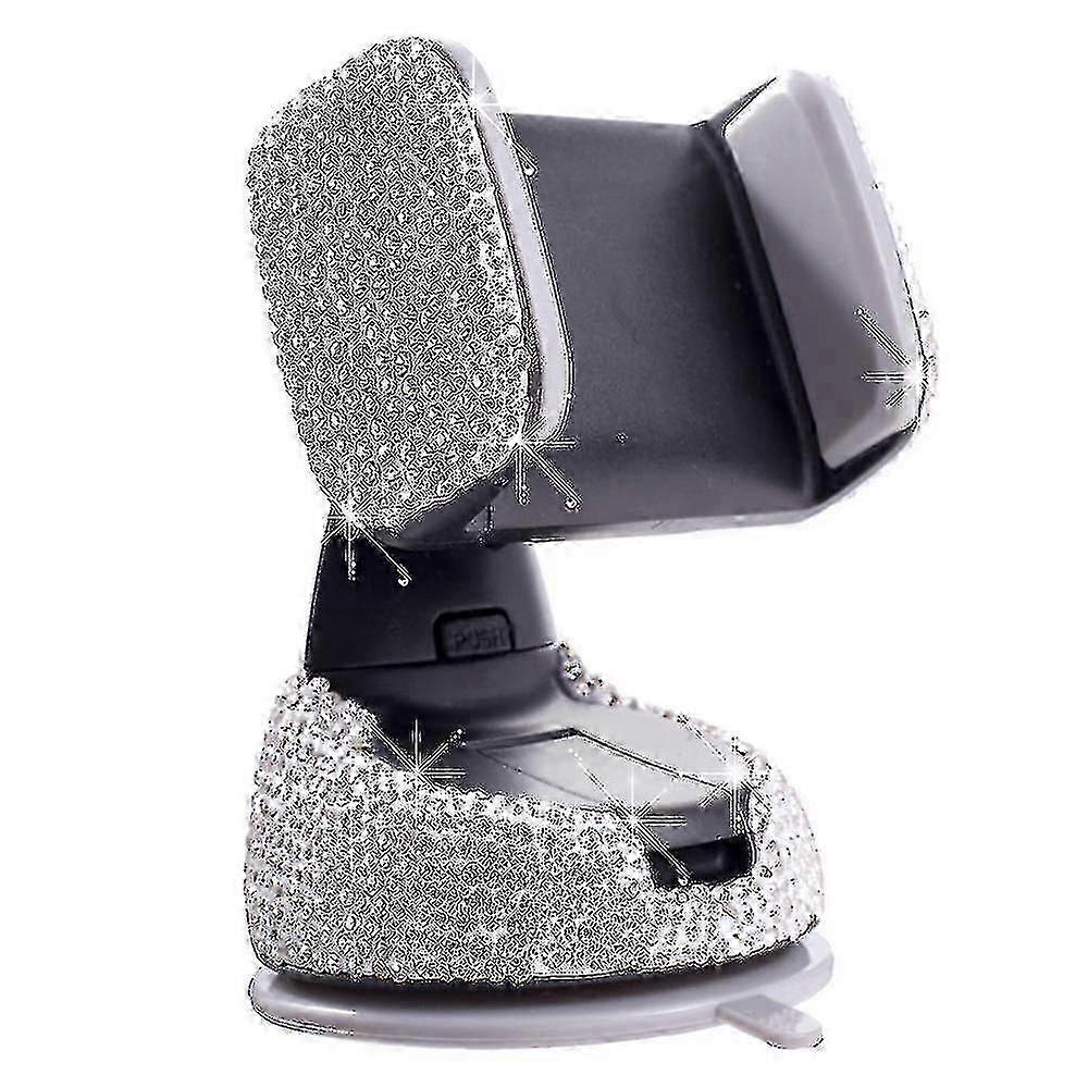 Bling Rhinestone Car Phone Mount - Adjustable Windshield and Dashboard Holder for UK Drivers