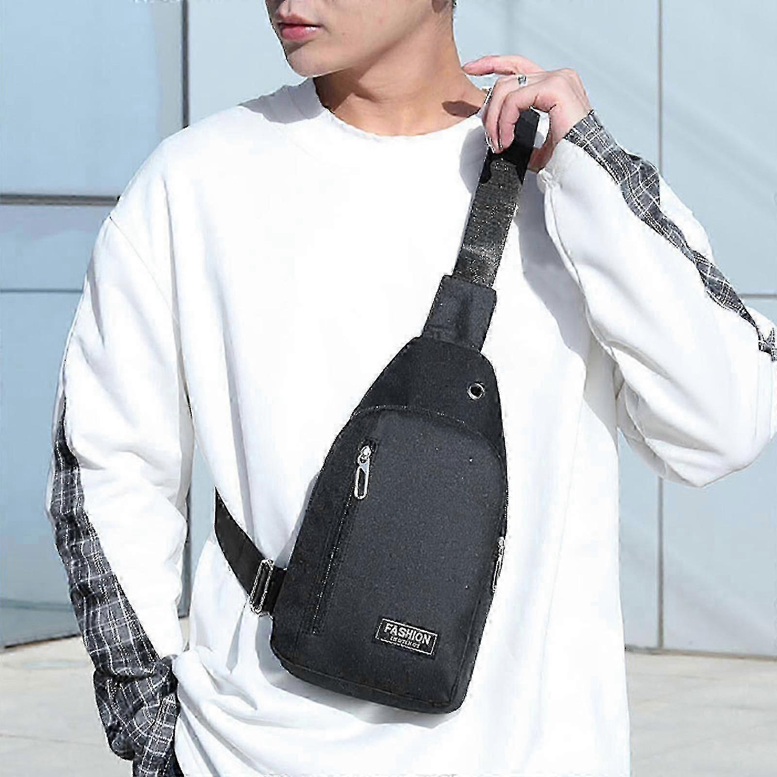 Compact Water-Resistant Sling Bag with Earphone Hole for Everyday Use