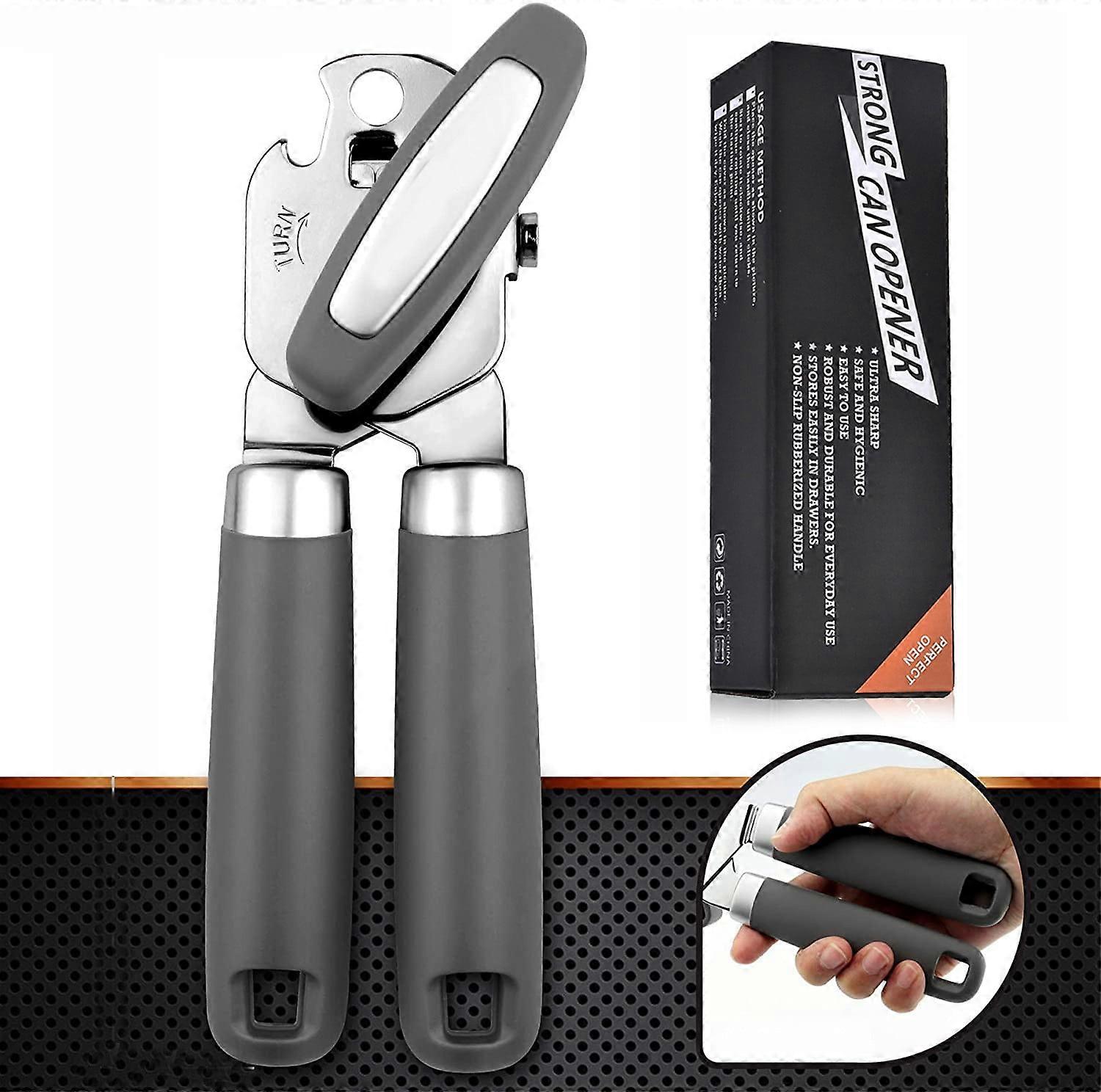 Yatlte Manual Can Opener with Magnet & Easy-Turn Knob, compatible with Sharp Cutting Wheel, Handheld for Seniors