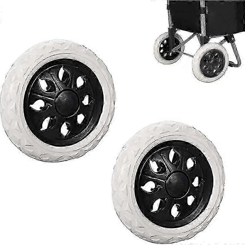 Replacement Wheels For Shopping Trolleys, Rubber Plastic With Foam, Black (2-pack)