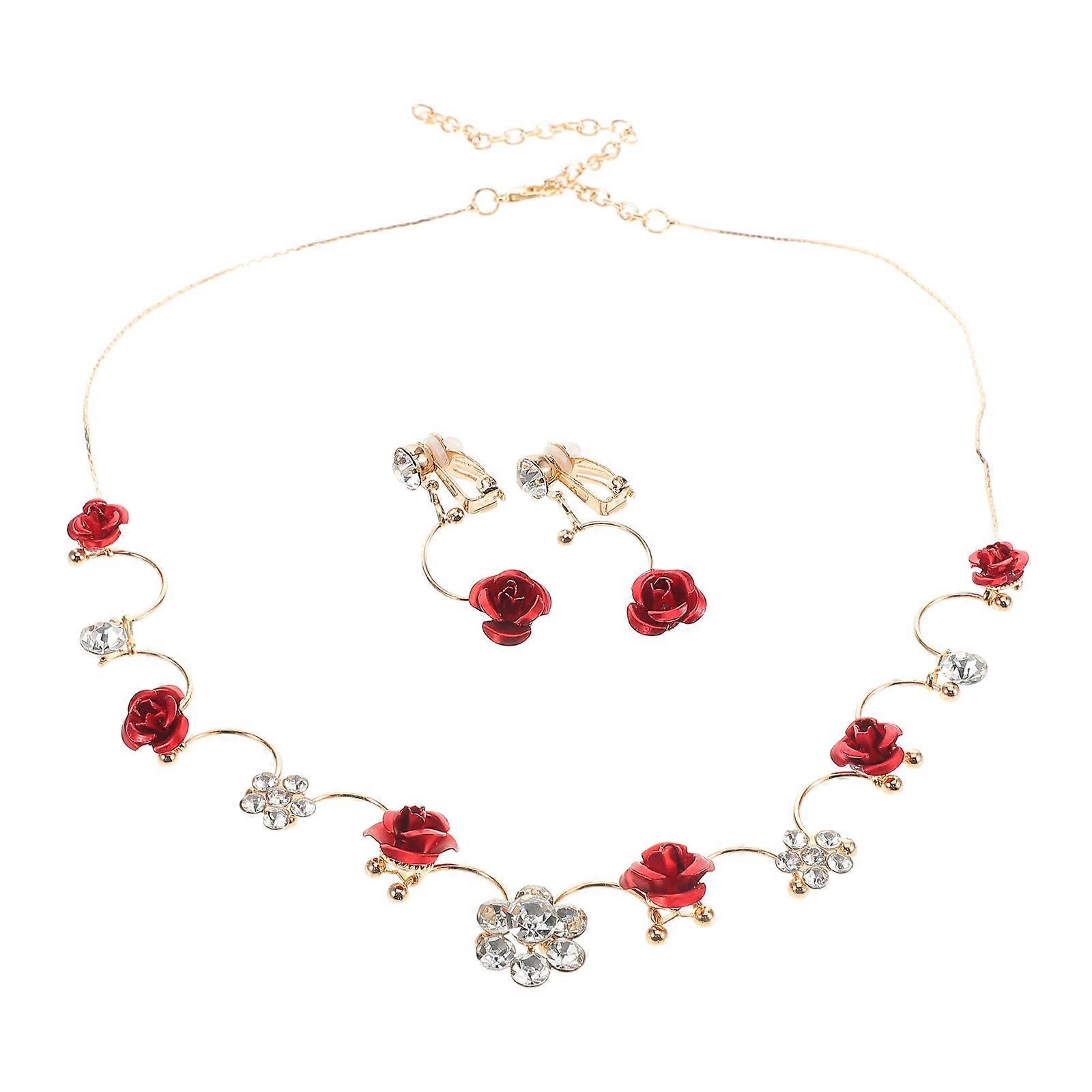 3Pcs Multi Colored Jewelry Set For Girls Enhances Appearance Suitable For Pageants And Performances