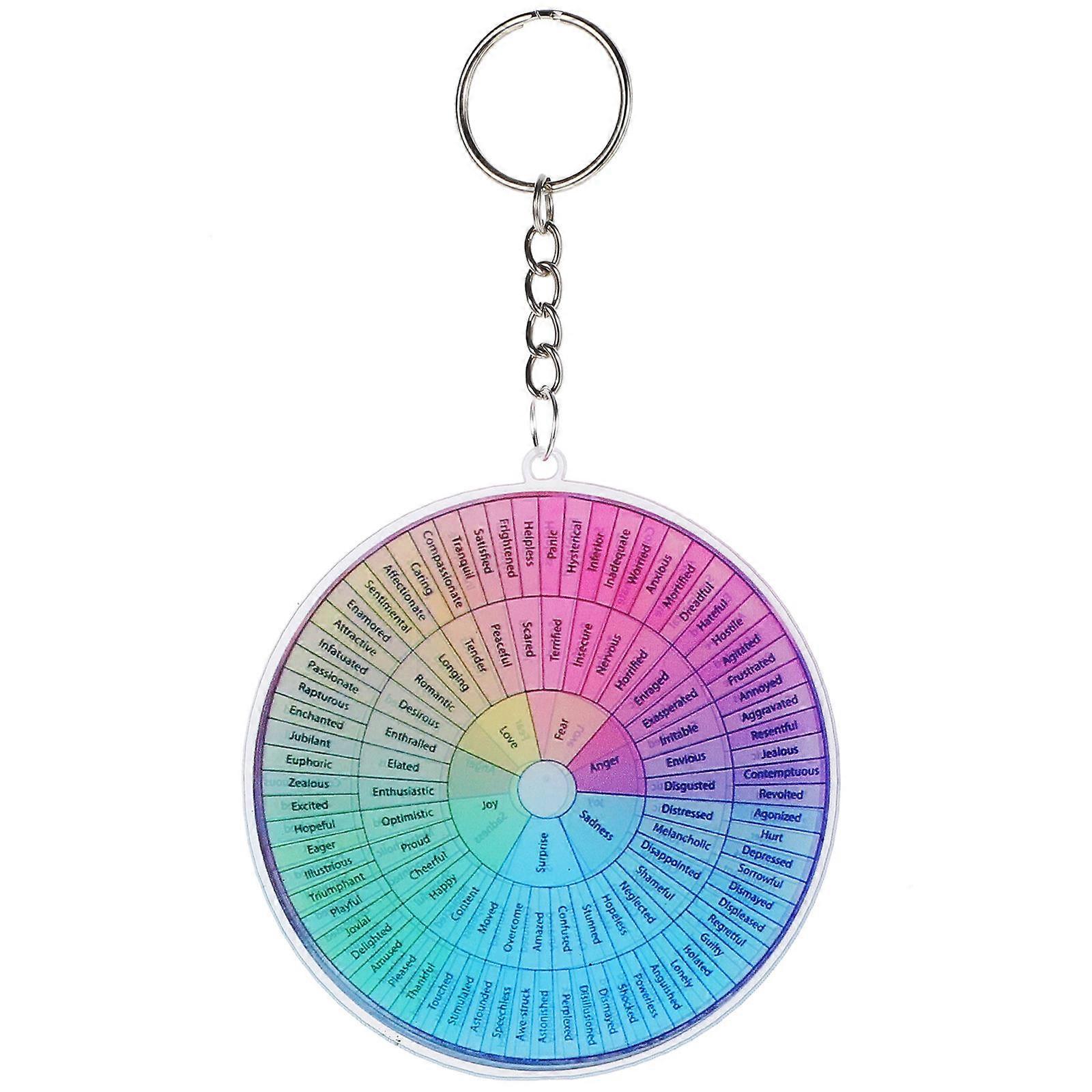 Emotion Wheel Keychain 4Pcs Multi Metal Key Chain Decor with Compact Design