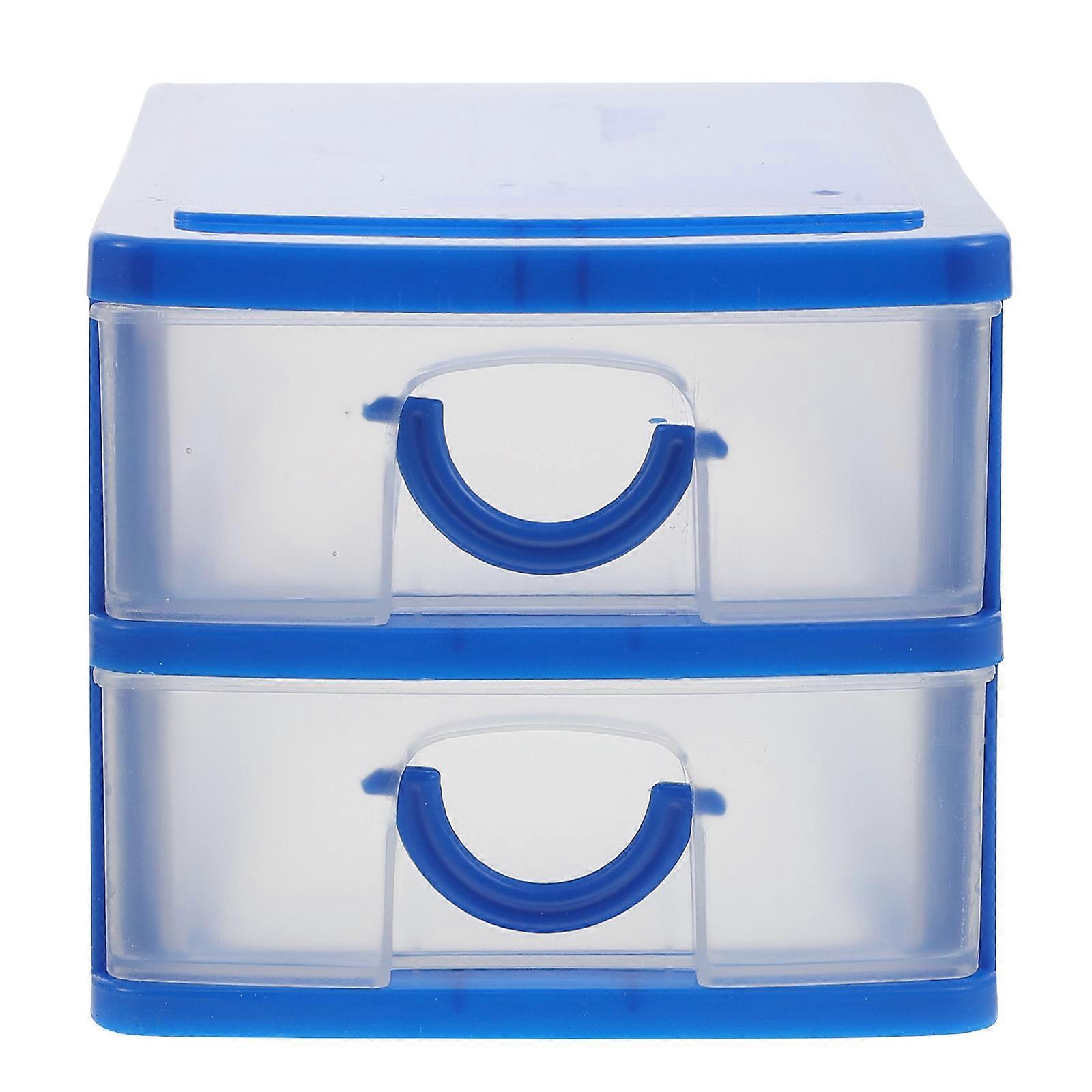 Mini Drawer Plaything Parrot Toy Supply Educational Skills Training Tool For Birds Indoor Play Blue Material 2Pcs