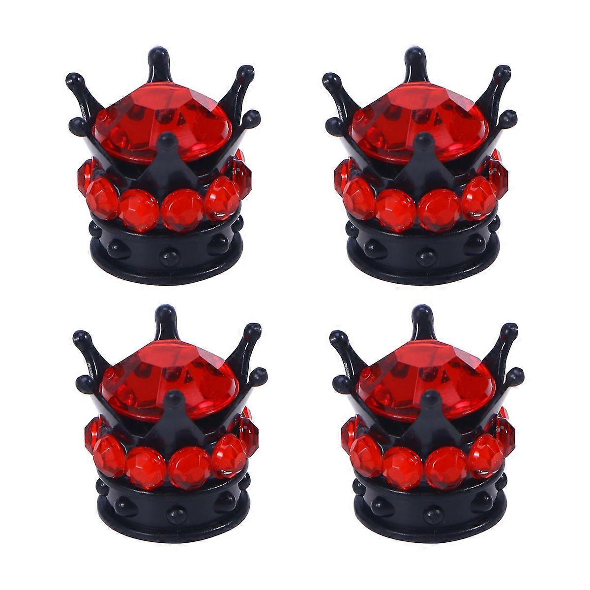 Creative Tyre Cap Design for Car Tyre Protection 8Pcs Red