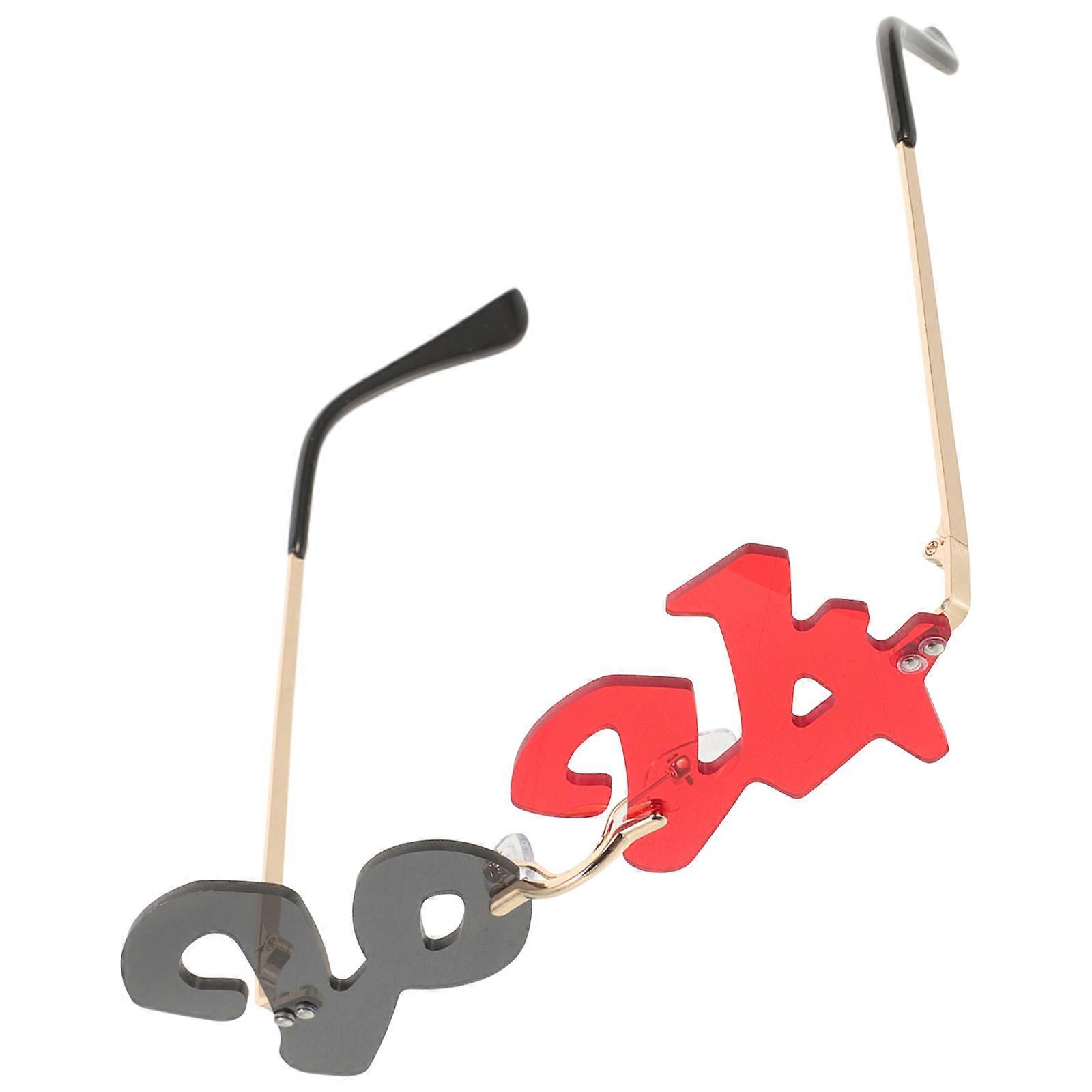 Rimless Sunglasses 2Pcs Funny New Year Eyeglasses For Friends Multi Style Decoration