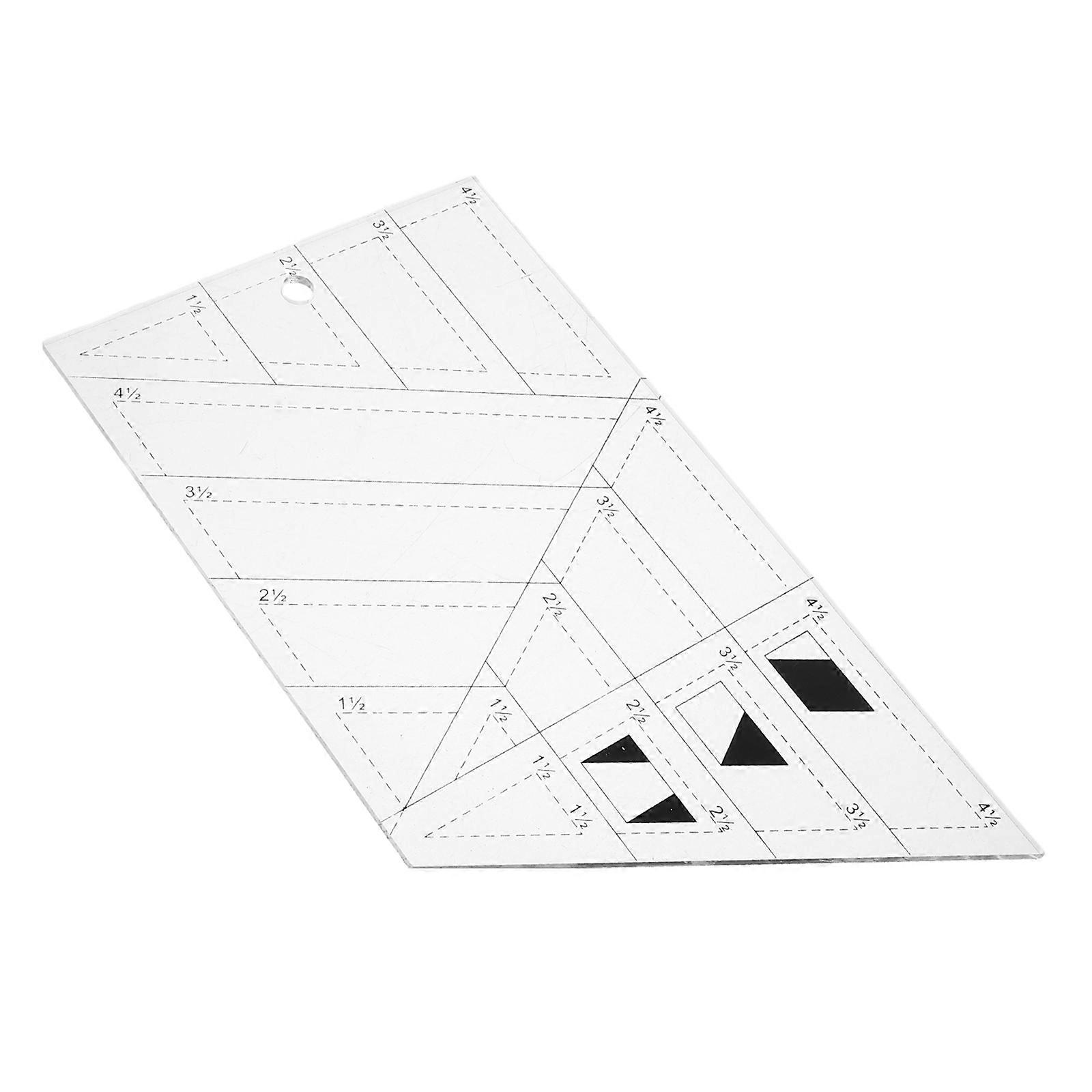 2Pcs Acrylic Quilting Template Ruler for Sewing Projects Clear Trapezoid Shape