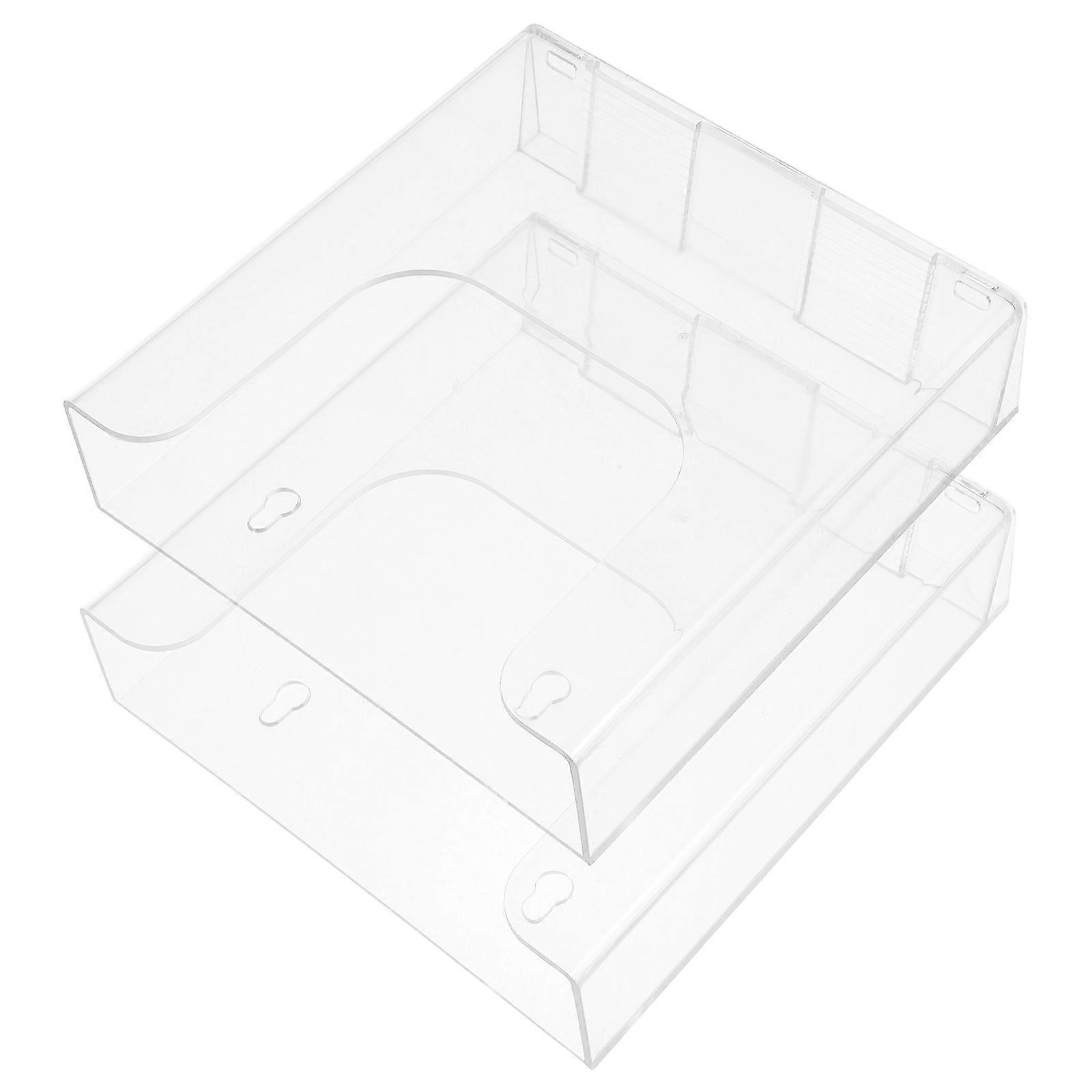 Transparent Acrylic Brochures Display Stand Wall Mount for Office 4Pcs