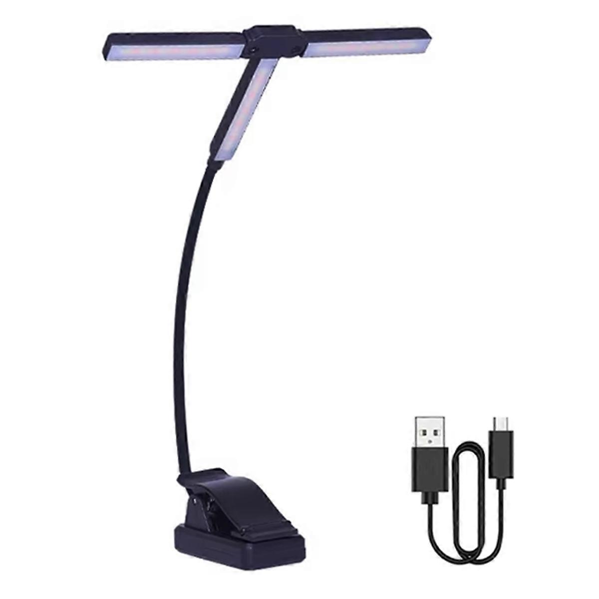 Tri-Head LED Clip-on Book Light,4 Color Modes,Eye-Care Reading Lamp for Bedroom & Table, Adjustable Night Light