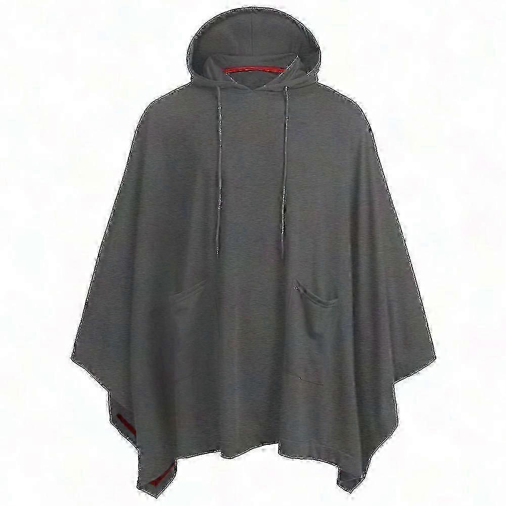Capa de poncho con capucha unisex con bolsillo - Abrigo casual con capucha