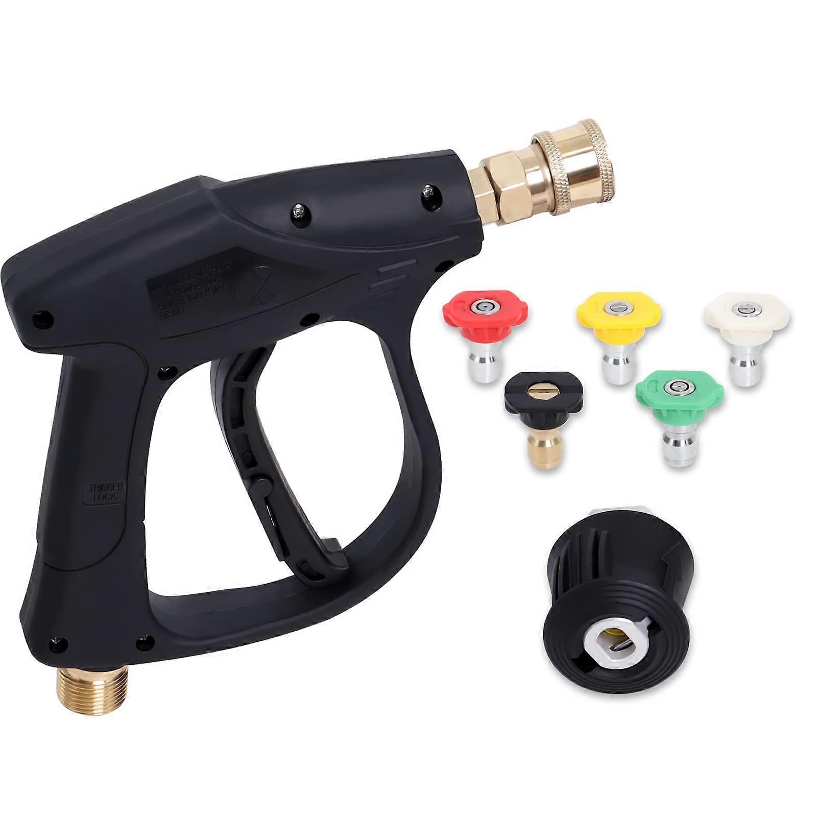 Pressure Washer Gun Handle Compatible With Karcher 1/4 Inch Quick Connector And Adapter With 5 Nozzles