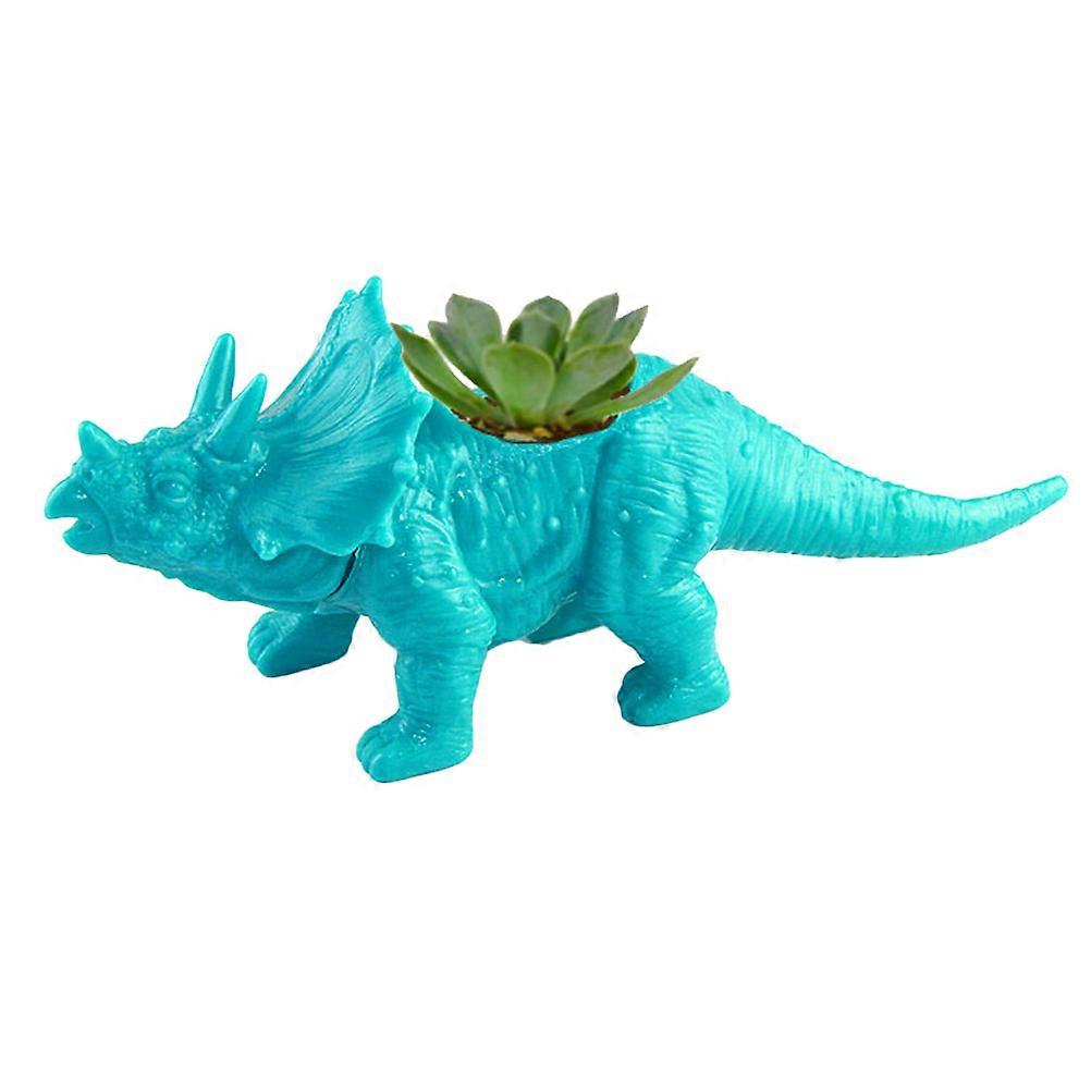 Mini Flower Pot Plastic Triceratops Design for Succulent Plants 2Pcs