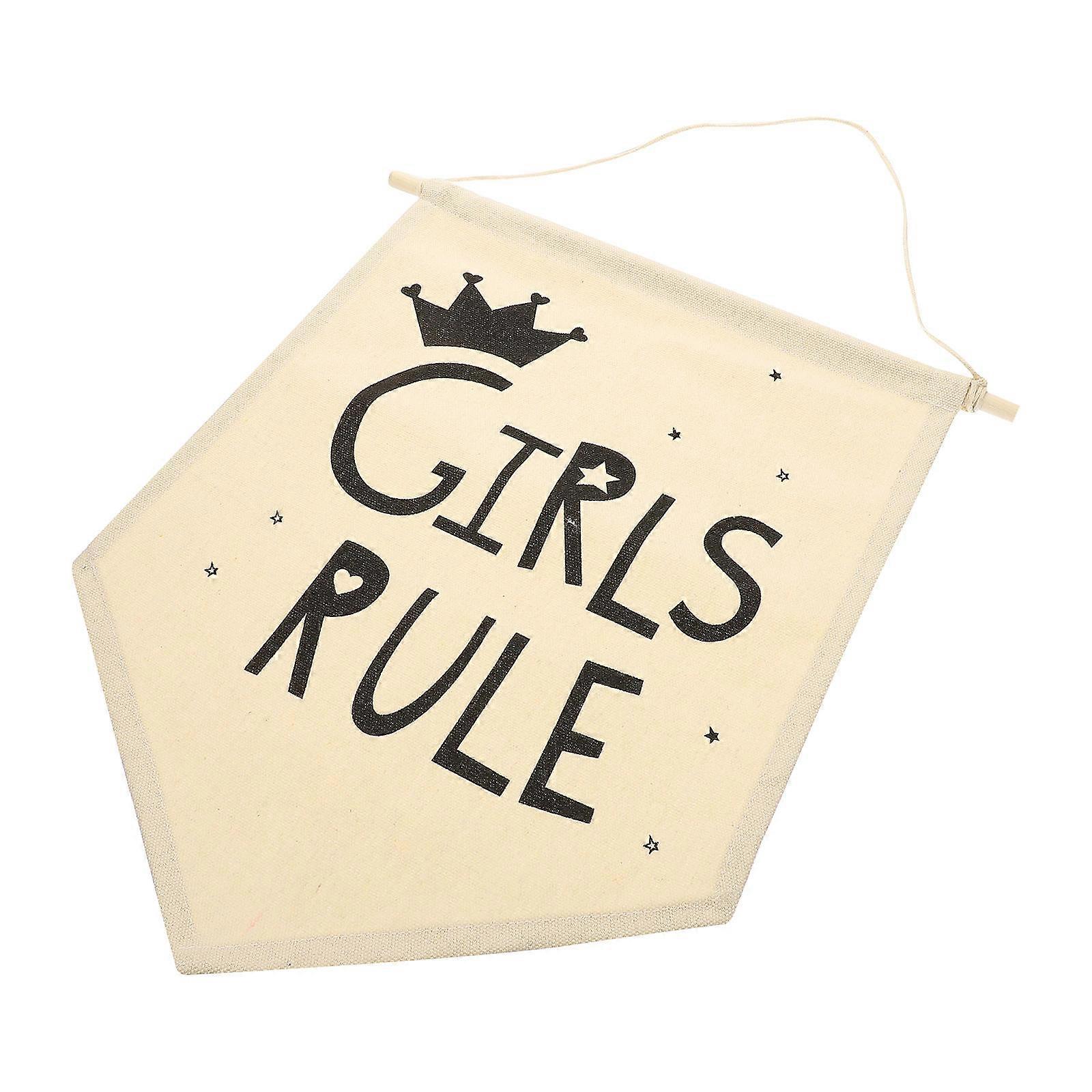 2Pcs Rectangular Canvas Alphabet Banner Suitable For Kids Room Decoration Designed With English Sentences And Decorative Style