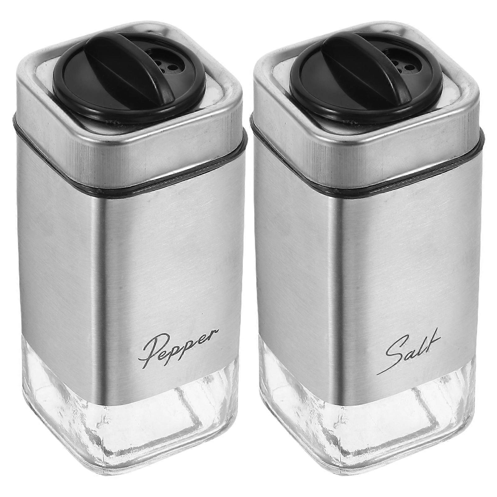 Rectangular Salt And Pepper Shaker Set For Cooking Class Convenient Storage 6 Pcs With Adjustable Holes