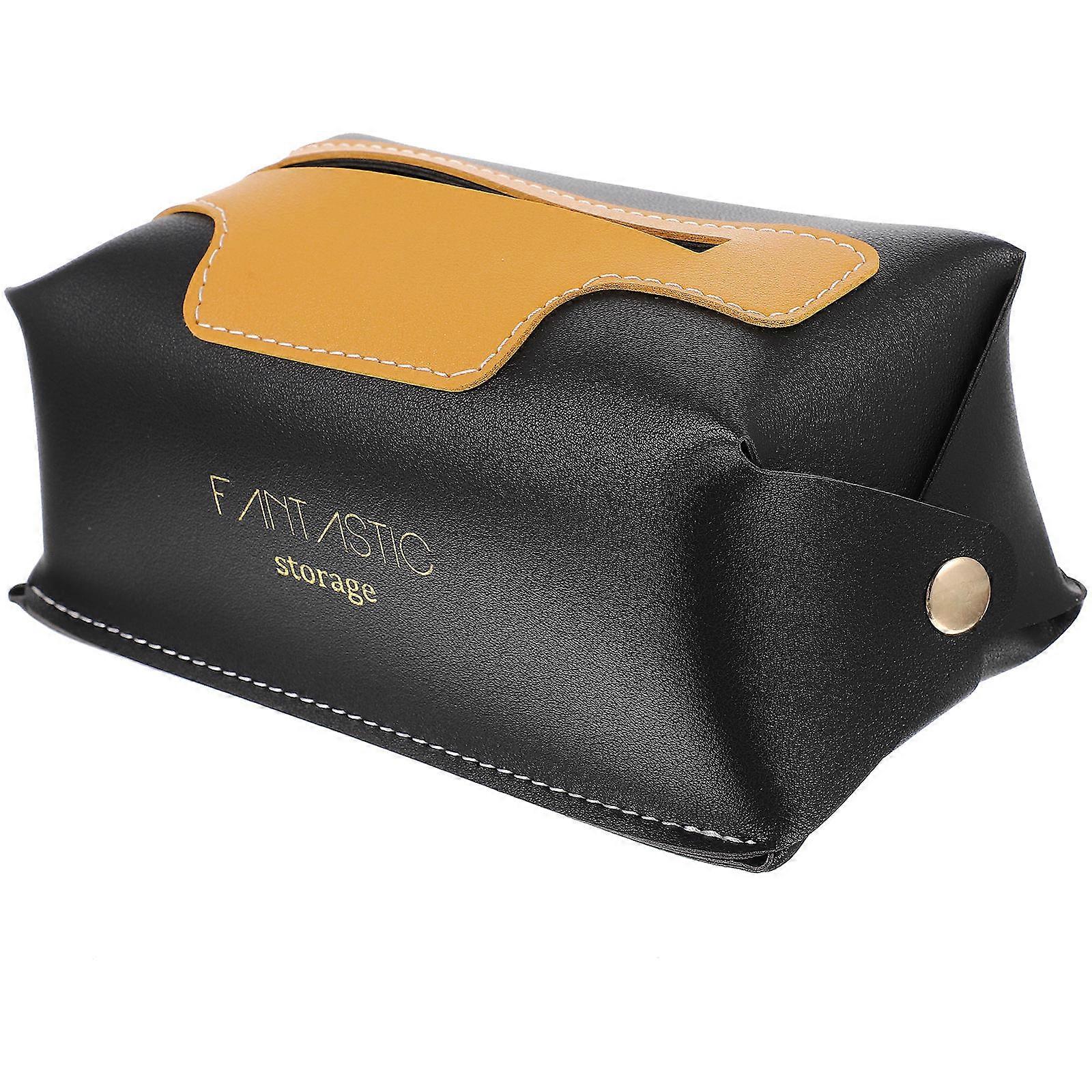 Tissue Box Cover for Storage with 5Pcs Black Tissue Holder