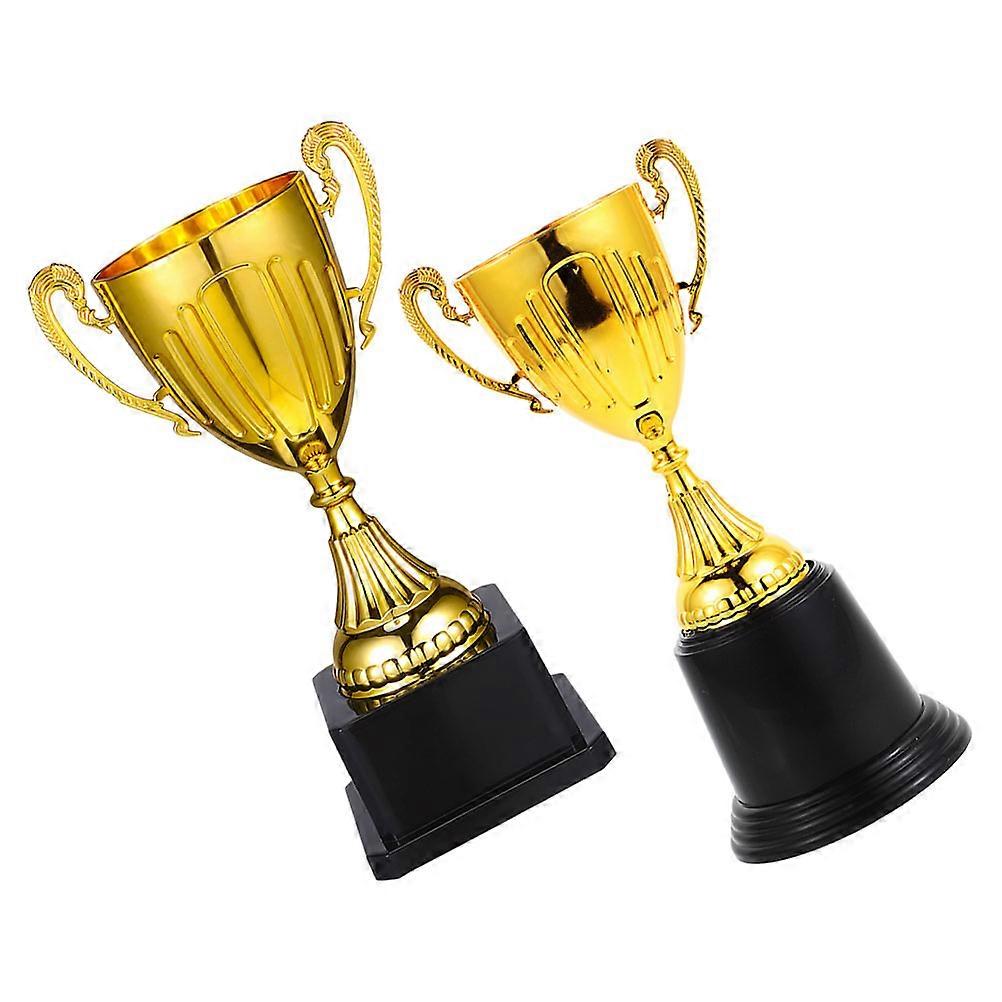 Gold Plastic Trophy Mini Gold Trophy for Decoration 6Pcs Stable Base